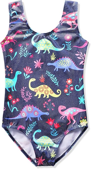 HOZIY Gymnastics Leotards for Girls Toddlers Kids Sleeveless Tumbling Outfits for Dance Print