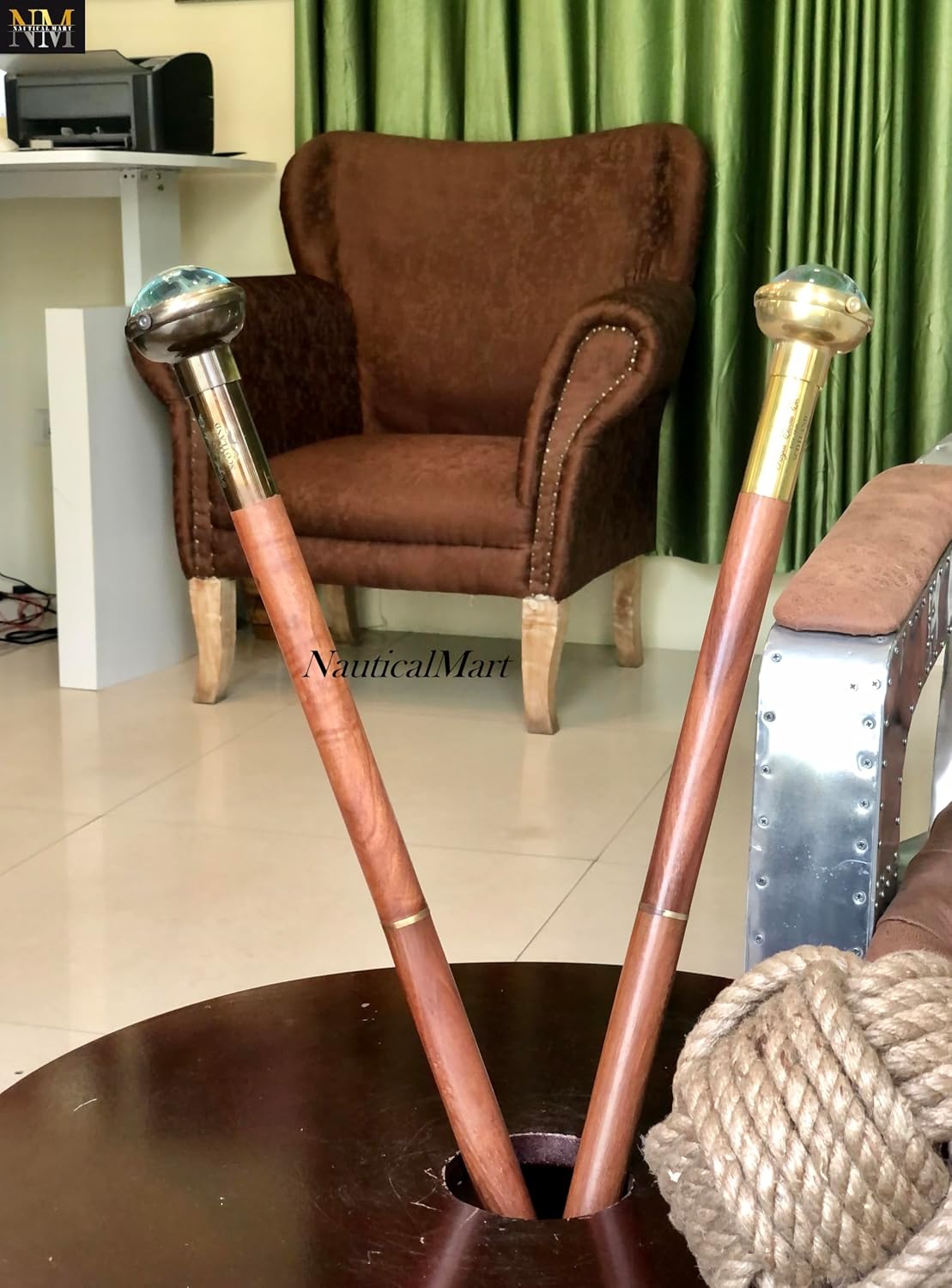 Brass Folding Walking Stick Victorian Handle Designer Wooden Walking Cane for Seniors & Adults Handmade Adjustable Walking Stick