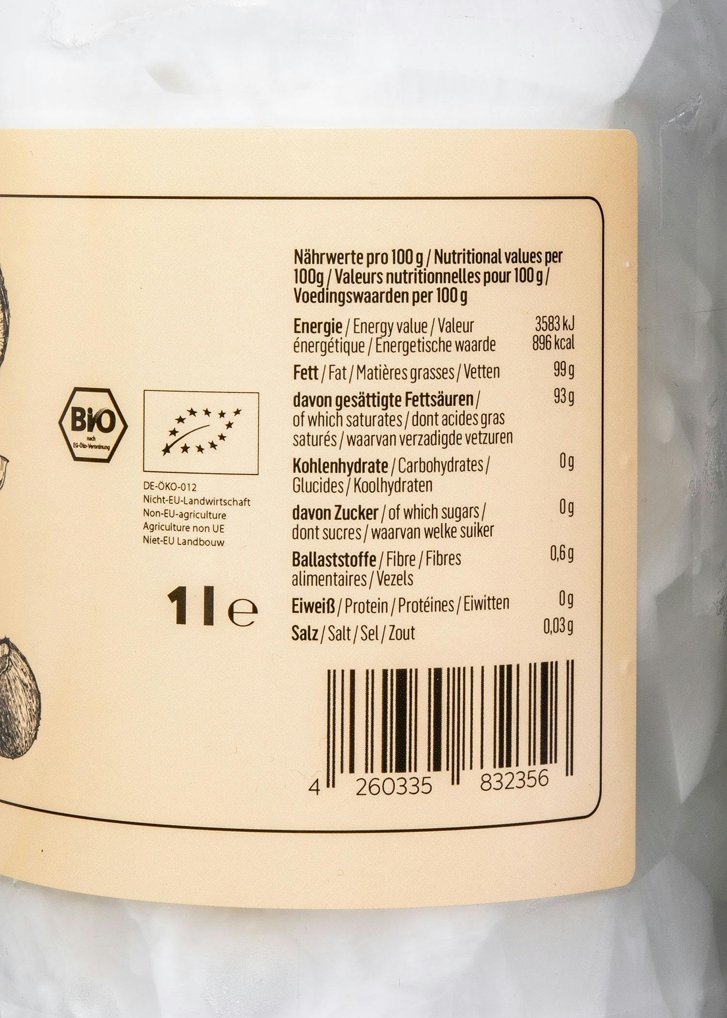 KoRo - Huile de coco bio 6 x 1 L