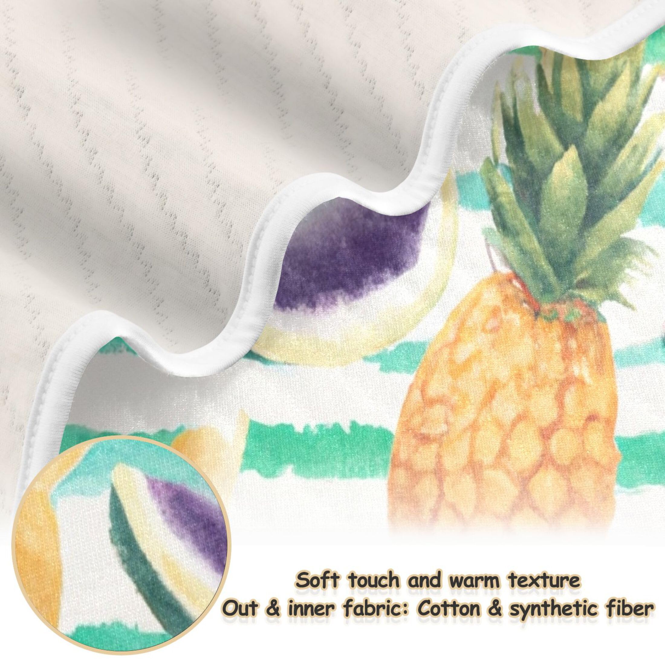 Burbuja Summer Fruits Baby Blanket for Boys Girls, Nursery Soft Warm Swaddling Receiving Baby Blankets, 30x40 in Toddler Blanket