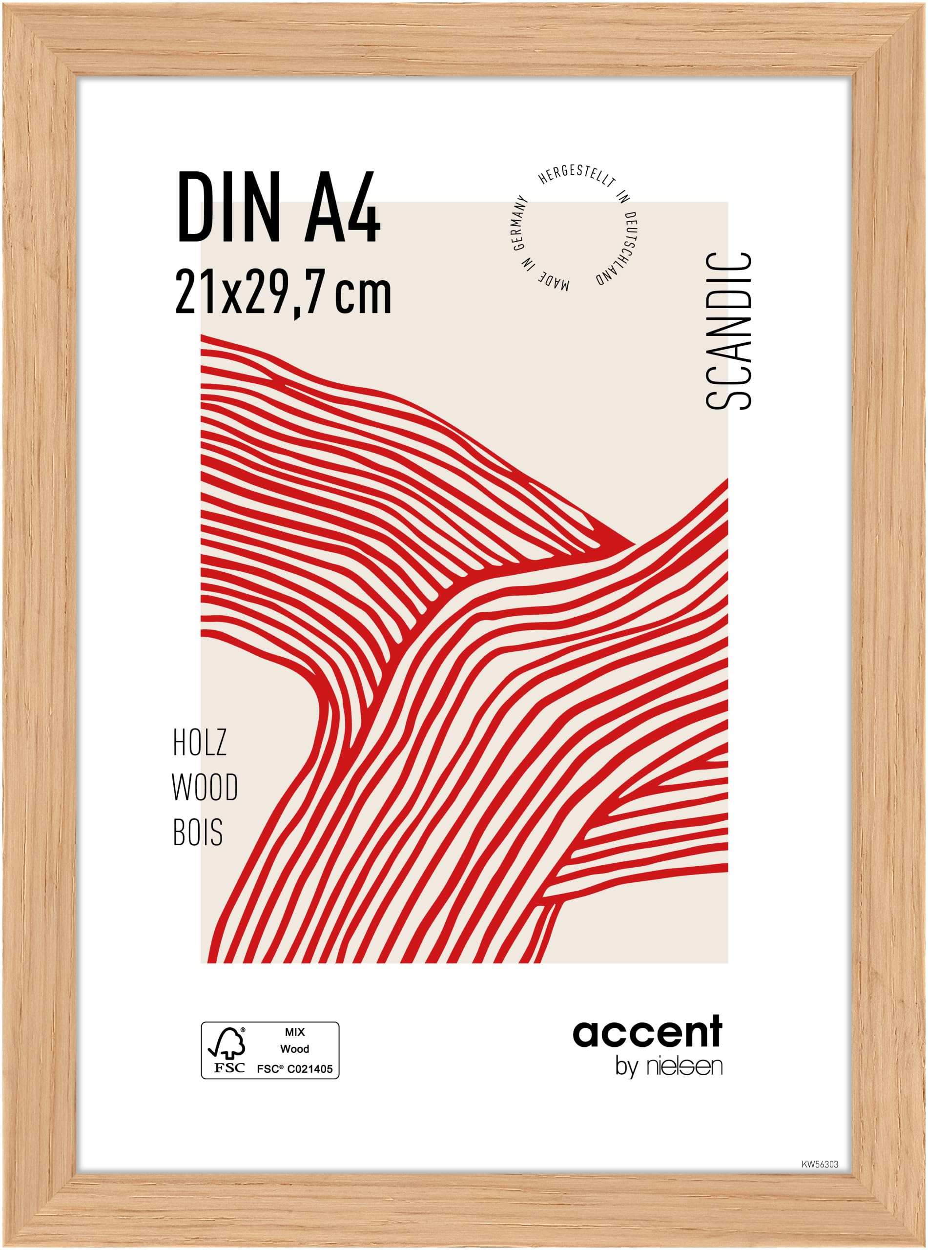 Nielsen Scandic Wooden Picture FrameOak Finish A421X29.7Cm With Float Glass And Push/turn Clips from B&Q