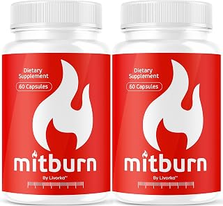 (2 Pack) MitBurn Capsules- Official MitBurn Supplement Premium All Natural Ingredients Pills Advanced Formula, Mit Burn Support Multivitamin for Overall Health & Wellness, 120 Capsules for 2 Months