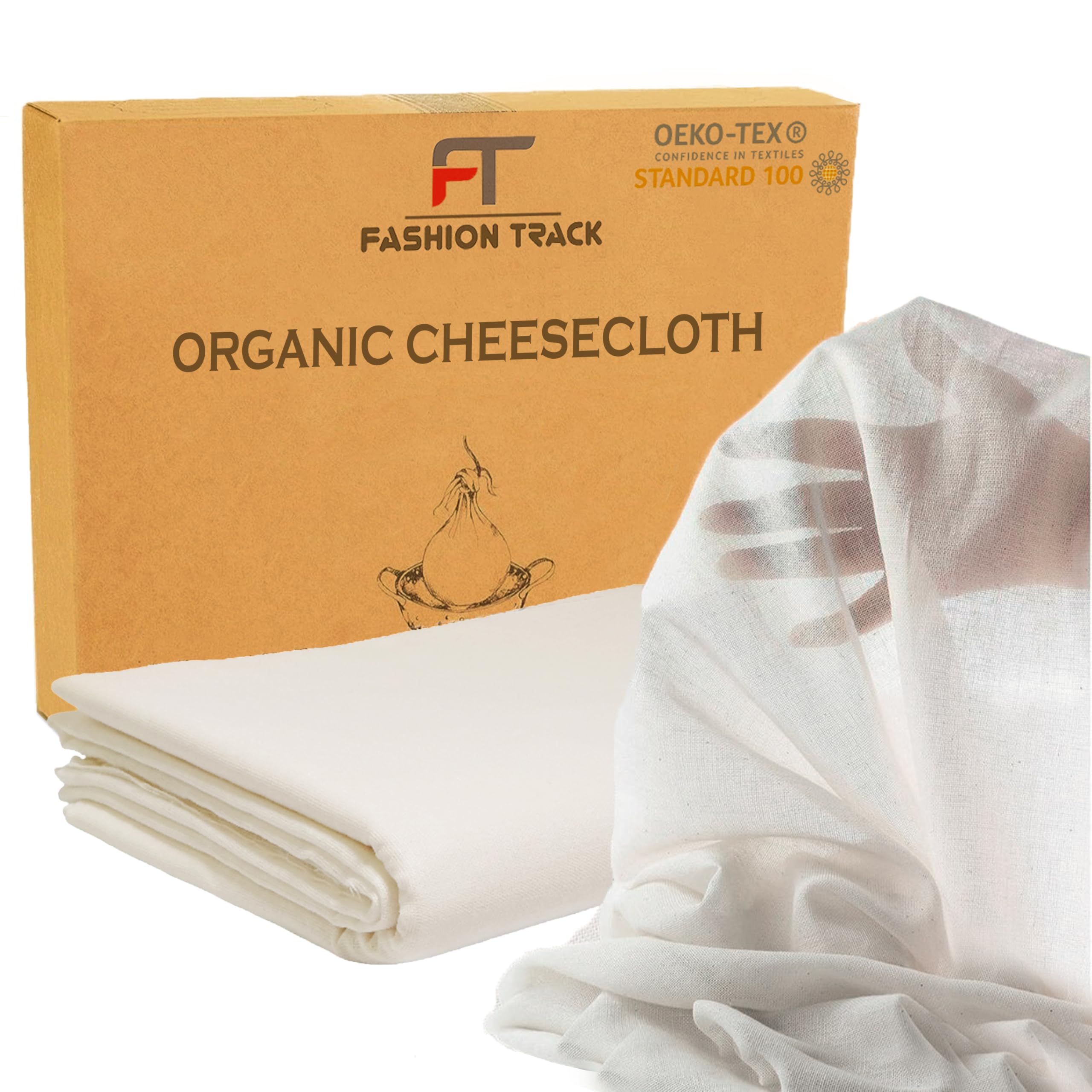 FT Muslin Fabric 100% Cotton Cheesecloth Fabric 55" Wide (White, 25m)