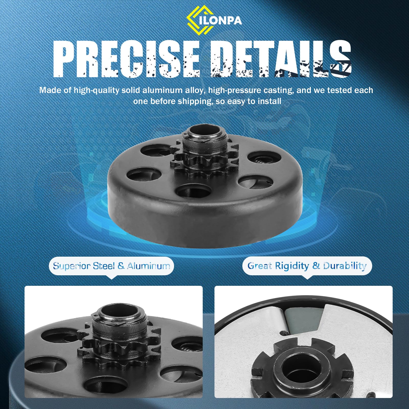 Frizione centrifuga 5/8 "Foro 11 Denti Go Kart Motore Frizione per # 35 Catena Adatto Predator 2.8 HP 97cc Motore, Alcuni vecchi motori 3hp