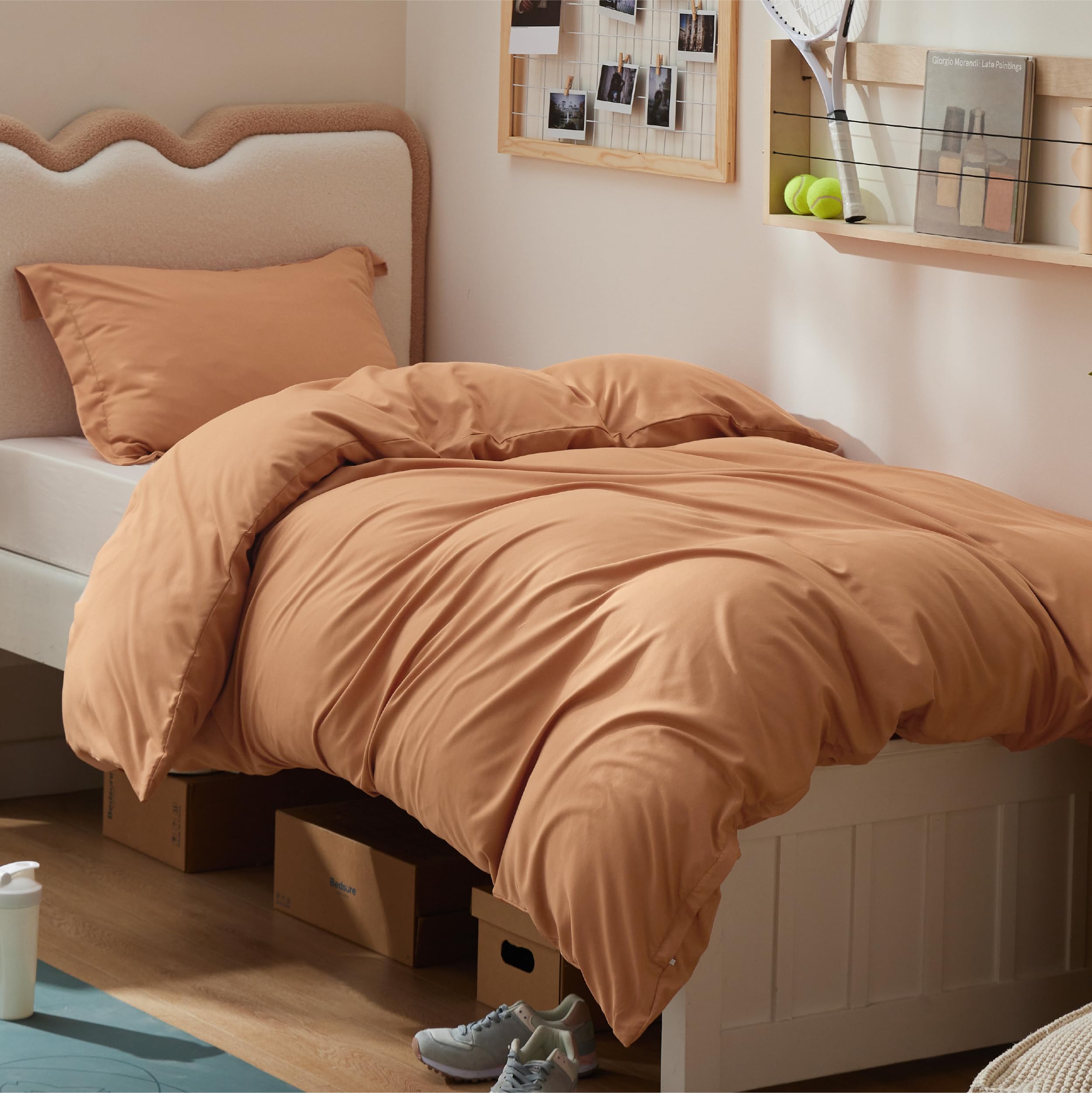 Bedsure Twin/Twin XL Duvet Cover, Soft Double Brushed Bedding Set, Orange