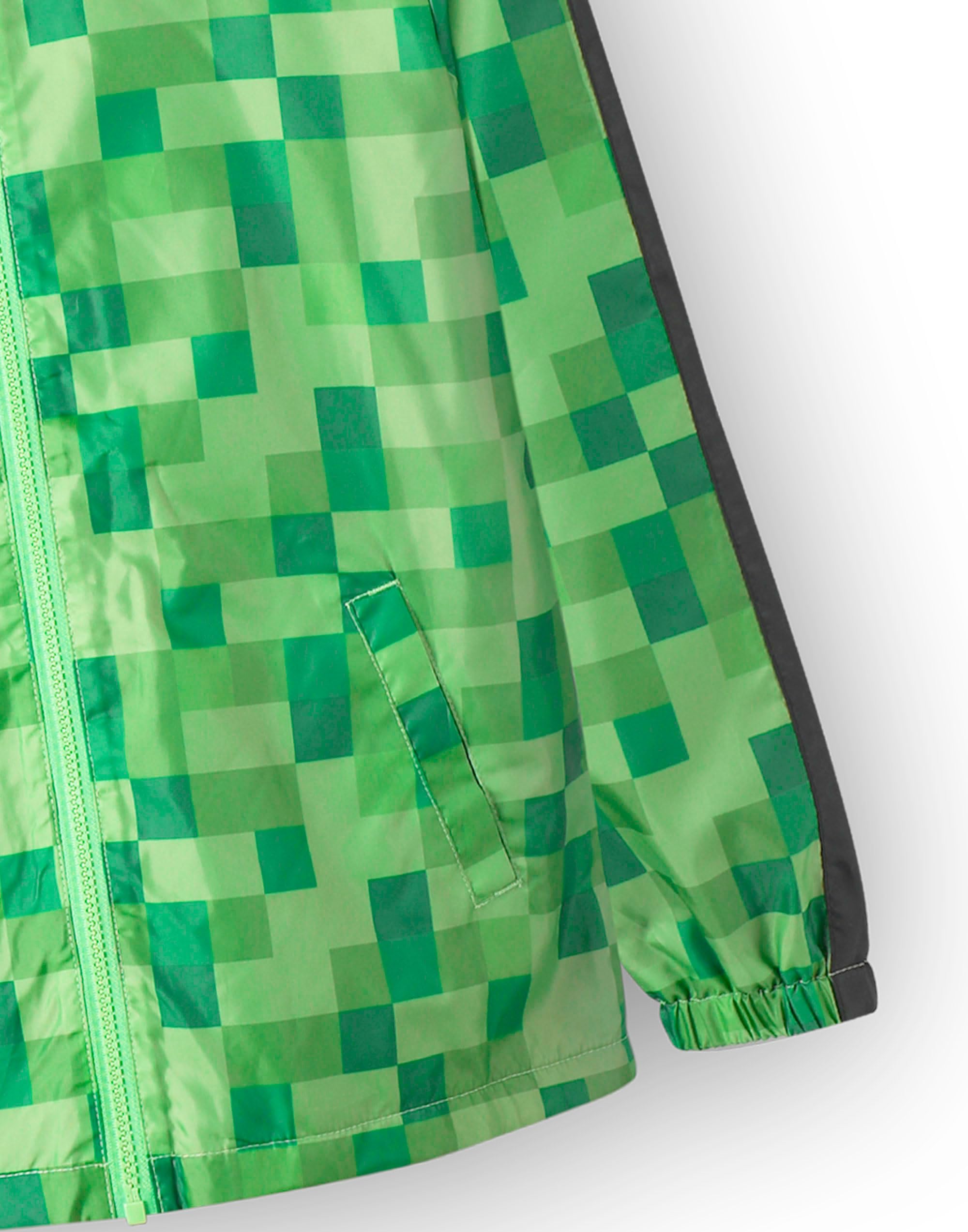 Minecraft garçons Creeper doublé polaire Raincoat Veste à capuche
