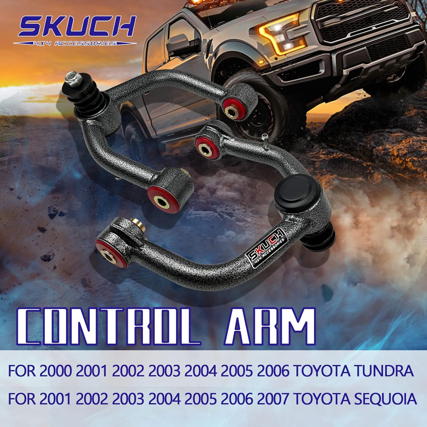 2-4" Lift Front Upper Control Arms for 2000-2006 Toyota Tundra & 2001-2007 Toyota Sequoia – Strong & Reliable Suspension with PU Bushings