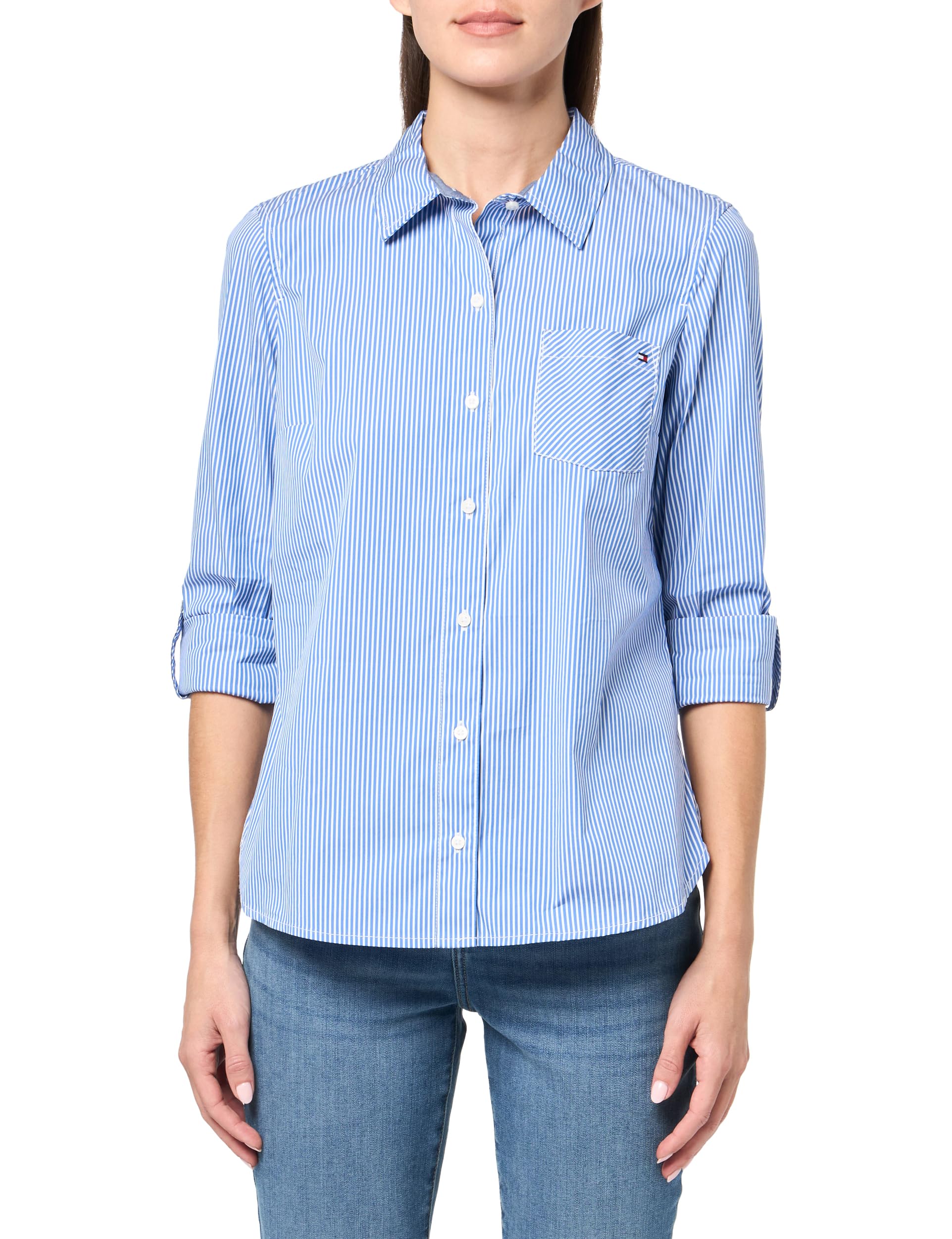 Tommy Hilfiger Women's Roll Tab Button Down Shirt (Regular and Plus Sizes)