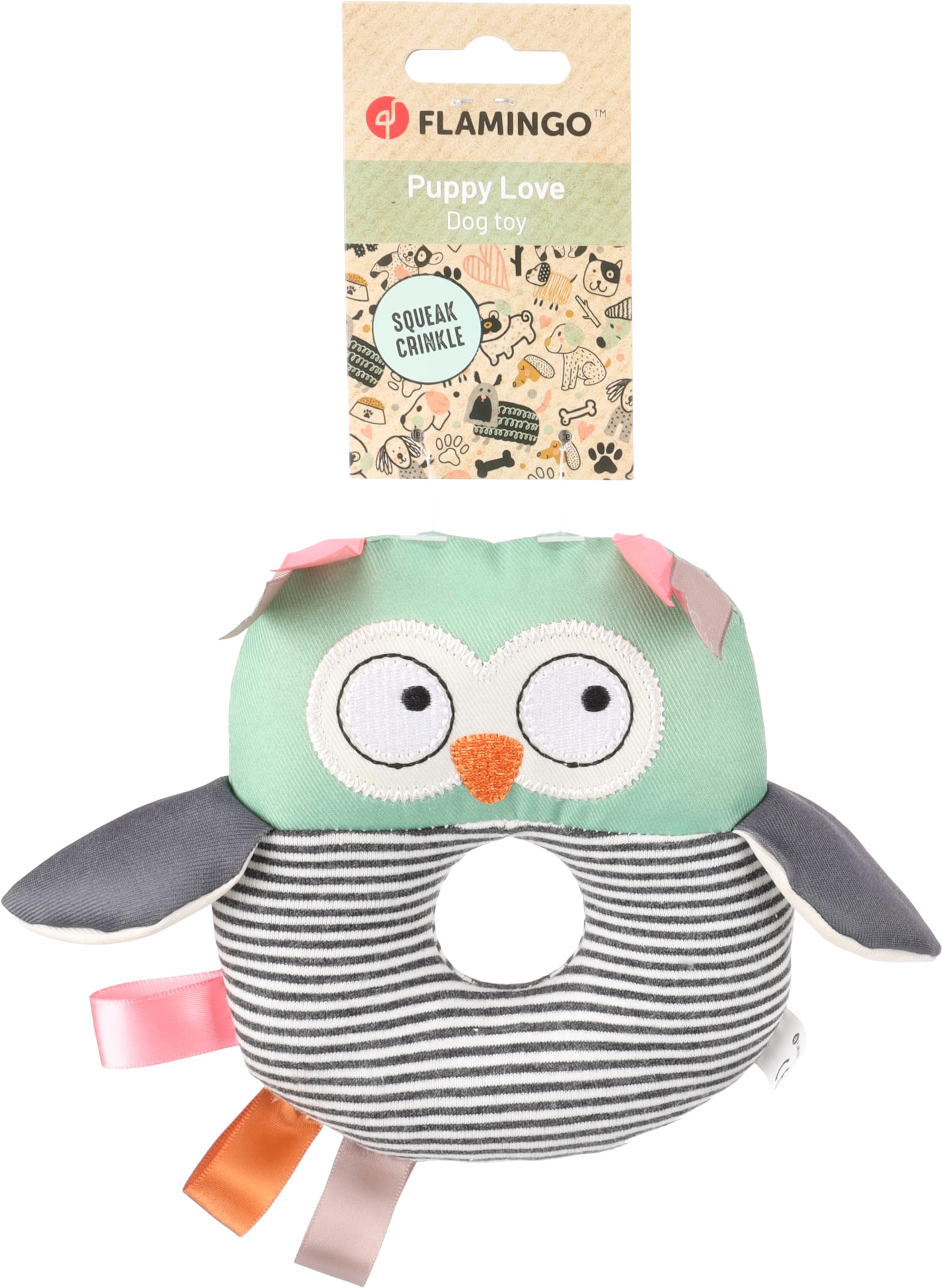 Flamingo TOY PUPPY BRITTY OWL GREEN 16x4,5x19,5CM