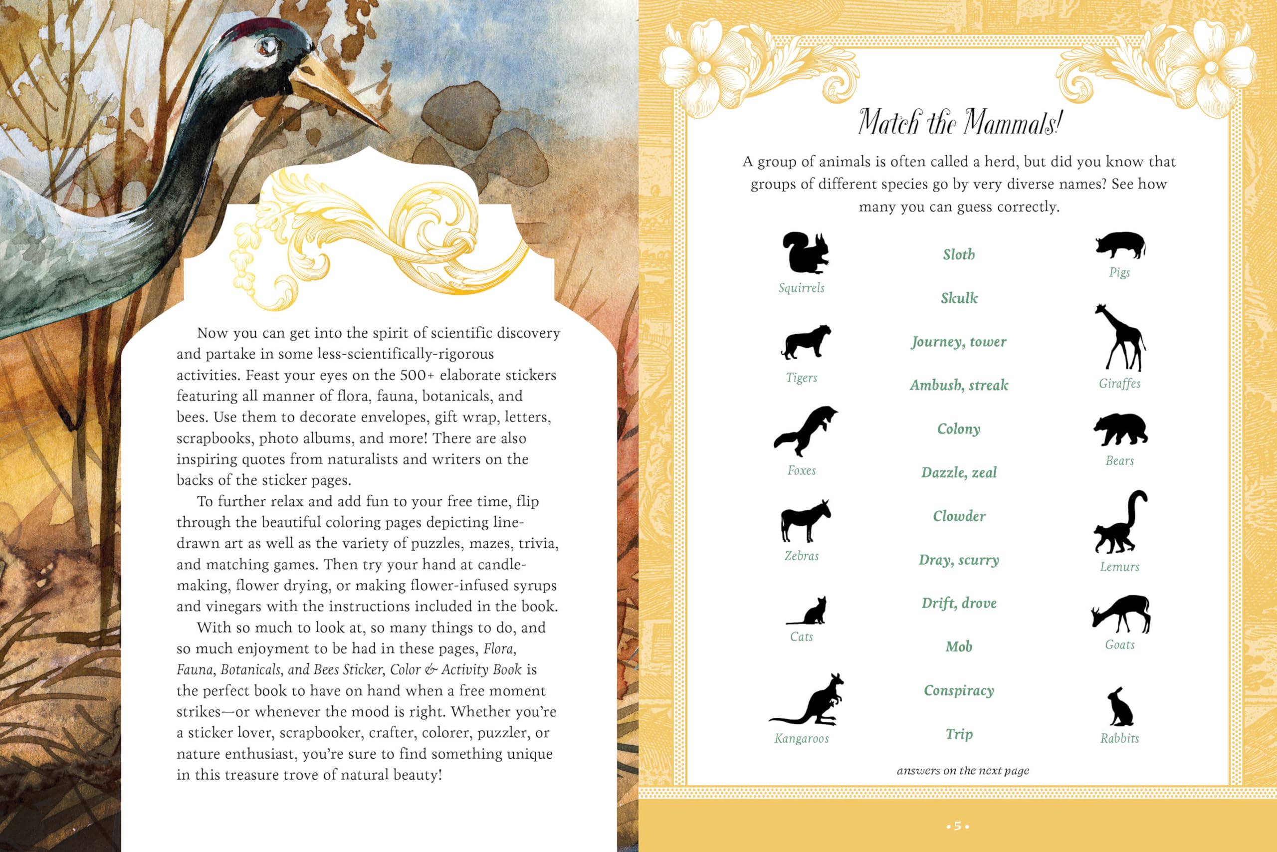 Flora, Fauna, Botanicals, and Bees Sticker, Color & Activity Book: Over 500 Unique Stickers! (Sticker Activity Deluxe Editions) - Image 3