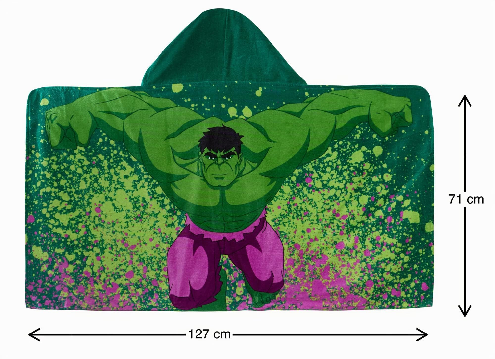 Marvel Asciugamano con cappuccio dell'Incredibile Hulk in 100% cotone Poncho per bambini Asciugamano da spiaggia Avengers Asciugamano da bagno Asciugamano da bagno Avvolgimento da nuoto