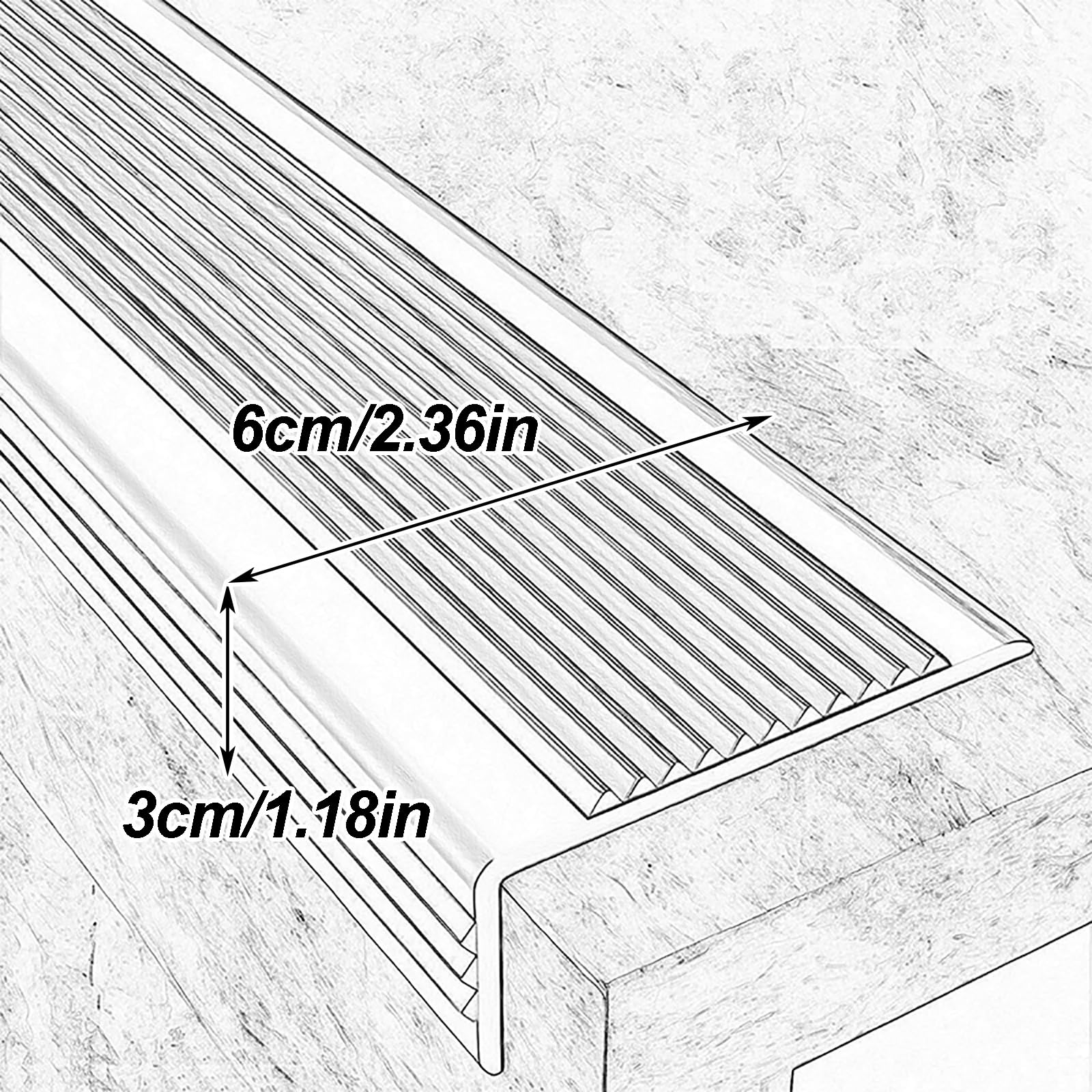 2 Szt, Antypoślizgowych Nakładek na Schody z PVC, Nakładki na Parapet, Samoprzylepne, Łatwe w Montażu, Do Użytku na Zewnątrz i Wewnątrz(Brown,6x3 cm/2.36x1.18 in)