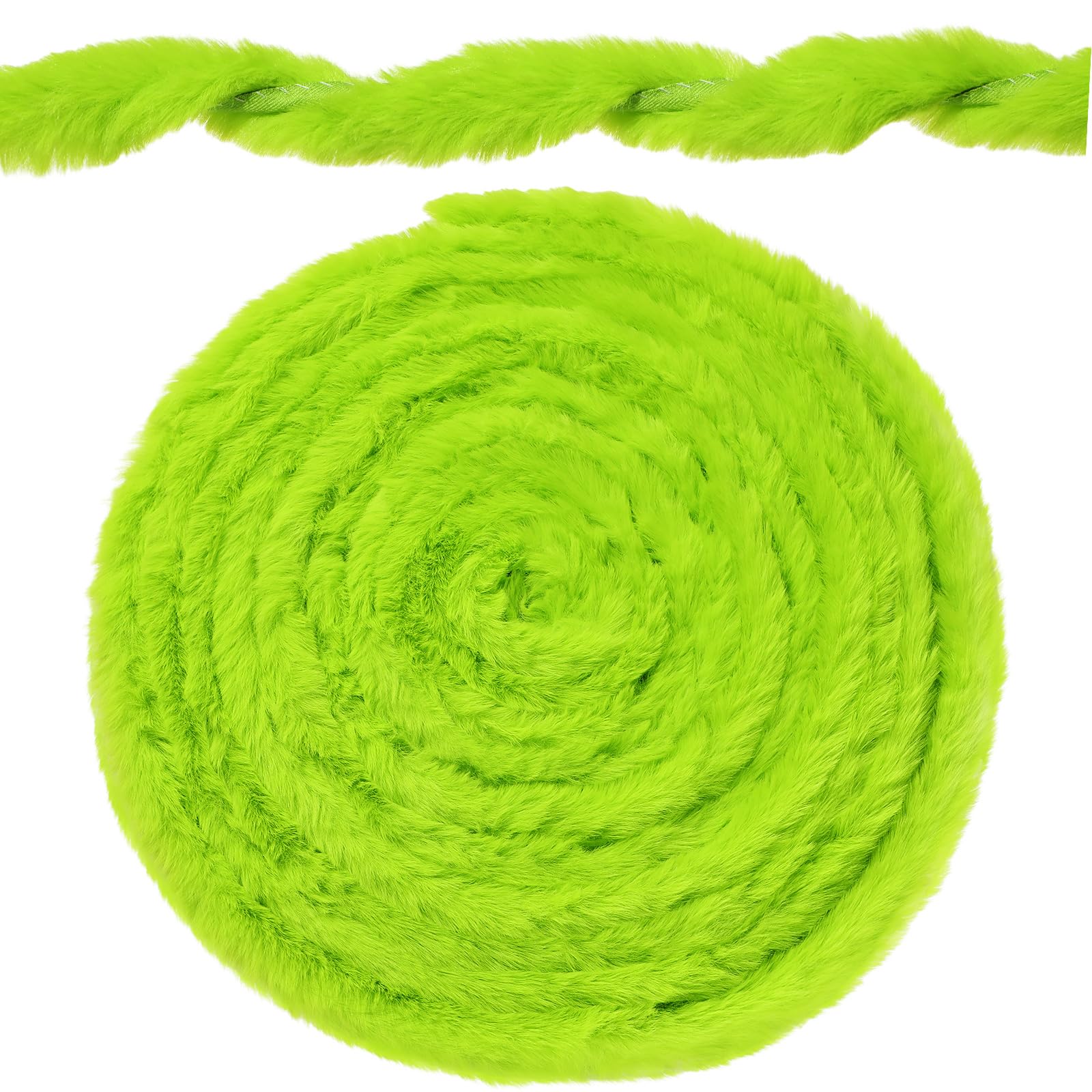 Ruban de Noël en fausse fourrure vert, tissu fausse fourrure au rouleau pour couture et sapin