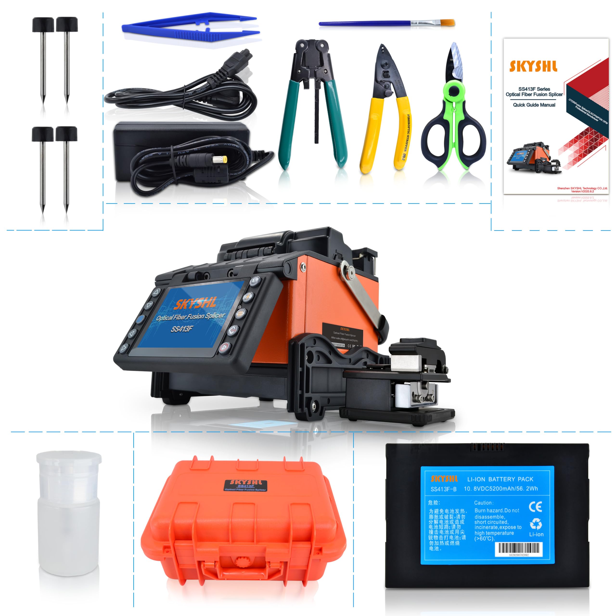 Alineación de Núcleo a Núcleo ARC Fusionadora de Fibra Óptica Baja Pérdida de Empalme Fusion Splicer Auto Soldadora Empalmadora de Fibra Óptica -SS413F-211
