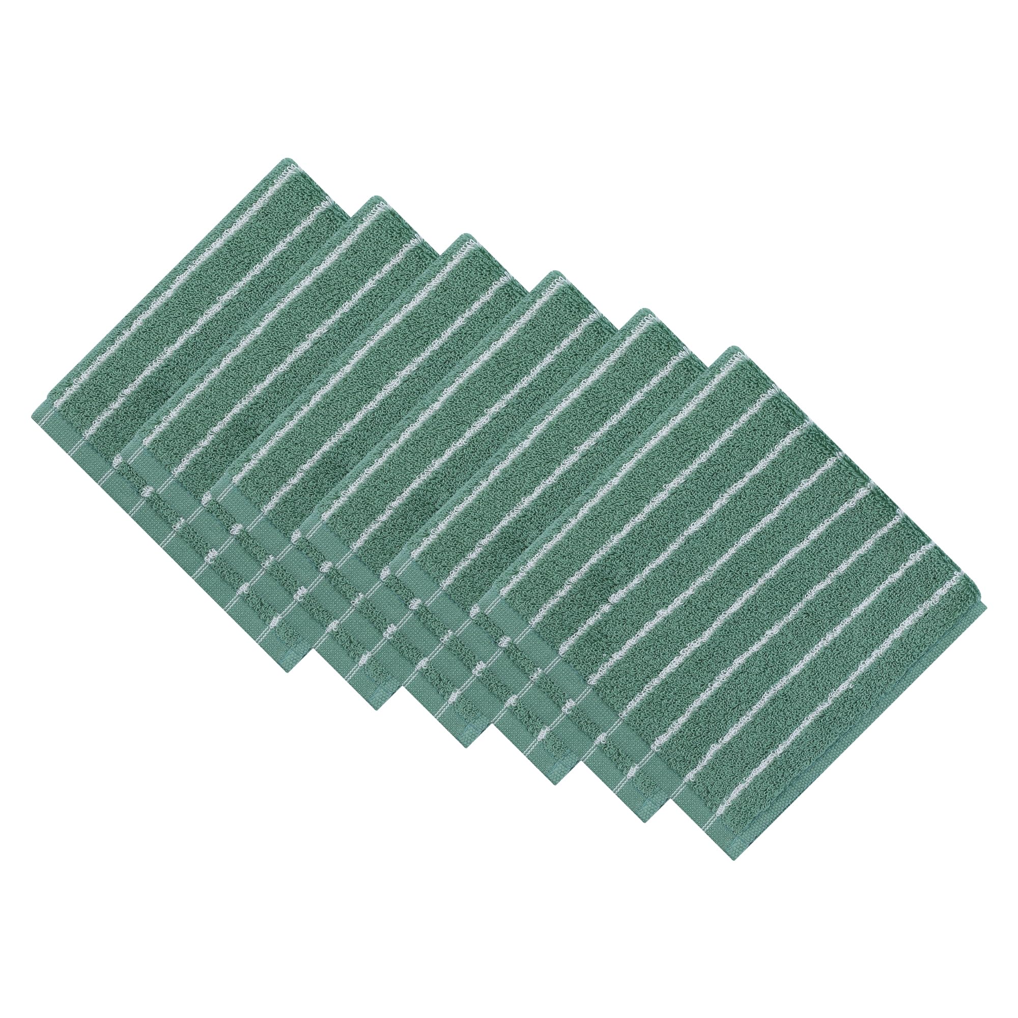 HMETOL Cotton Striped Soft & Absorbent Face Cloths 34 x 34 cm Washcloths