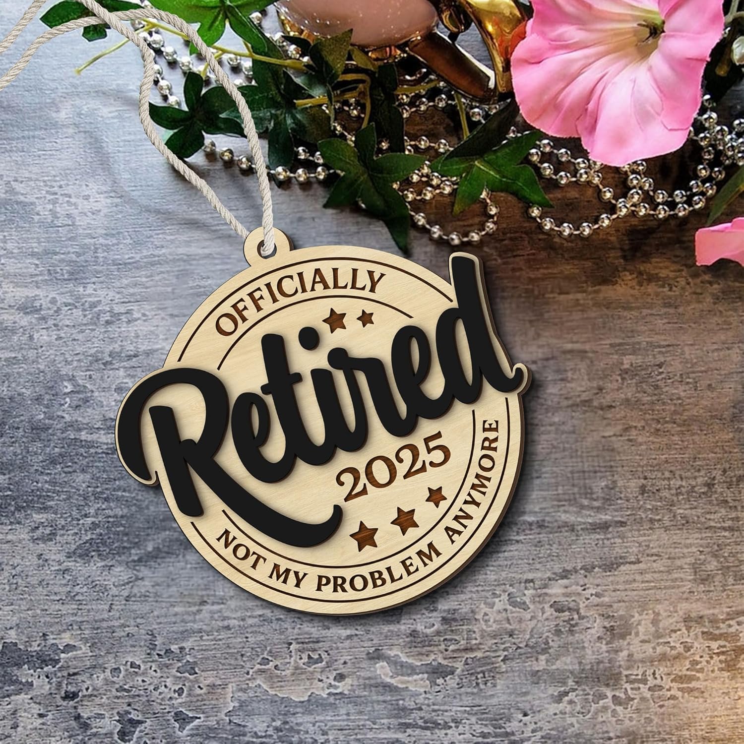 Retirement Gifts for Women, Men 2025 - Retired Ornament 2025 - Happy Funny Cool Retire Party Gift Ideas - Mens Retired Gift Ideas for Coworker, Boss, Teacher, Nurse, Man - Wood Retired Ornament (RT1) - Image 4