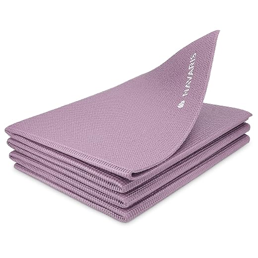 Navaris opvouwbare yogamat voor op reis - 4 mm dikke sportmat - Antislip fitnessmat voor yoga, pilates en fitness - Geschikt voor binnen en buiten