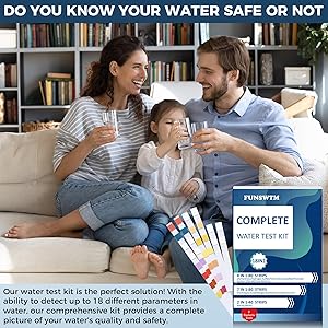 Home Water Testing Kits for Drinking Water: 18 in 1 200 Strips + 5 Bacteria Tests Kit- Well Tap Home Water Test Strips for Lead Bacteria Fluoride Hardness Iron pH and More