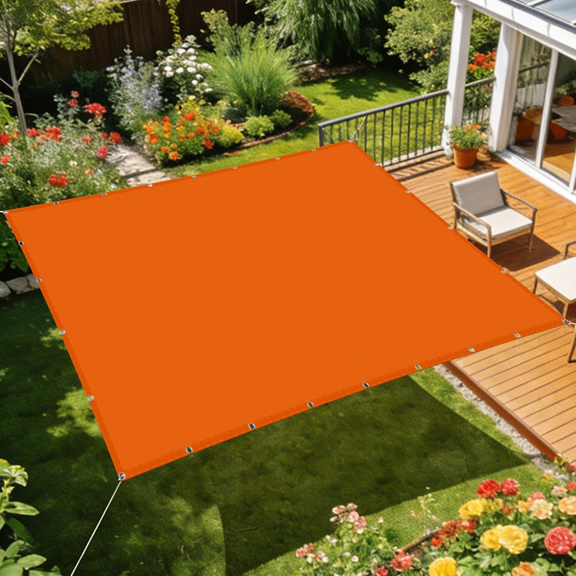 Voile d'ombrage patio et piscine grand format toile imperméable 3x7,5m