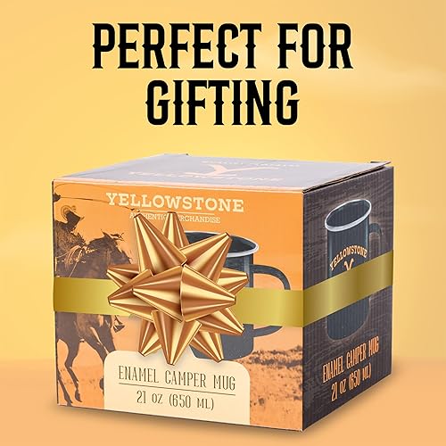 Vista 6 de Silver Buffalo Yellowstone Dutton Ranch - Taza esmaltada para caravana, 21 onzas Rancho Dutton de Yellowstone