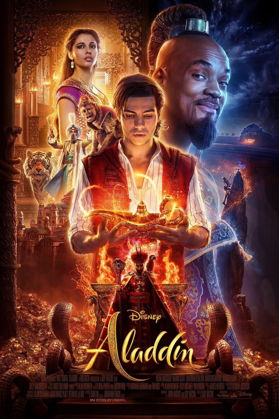Aladdin 2019 30 A0 Poster on Canvas - Movie Art Poster in varie dimensioni per idee soggiorno o camera da letto. Immagini di film cult senza bordi Classic Iconic 70s 80s 90s Vintage Retro Home Wall D