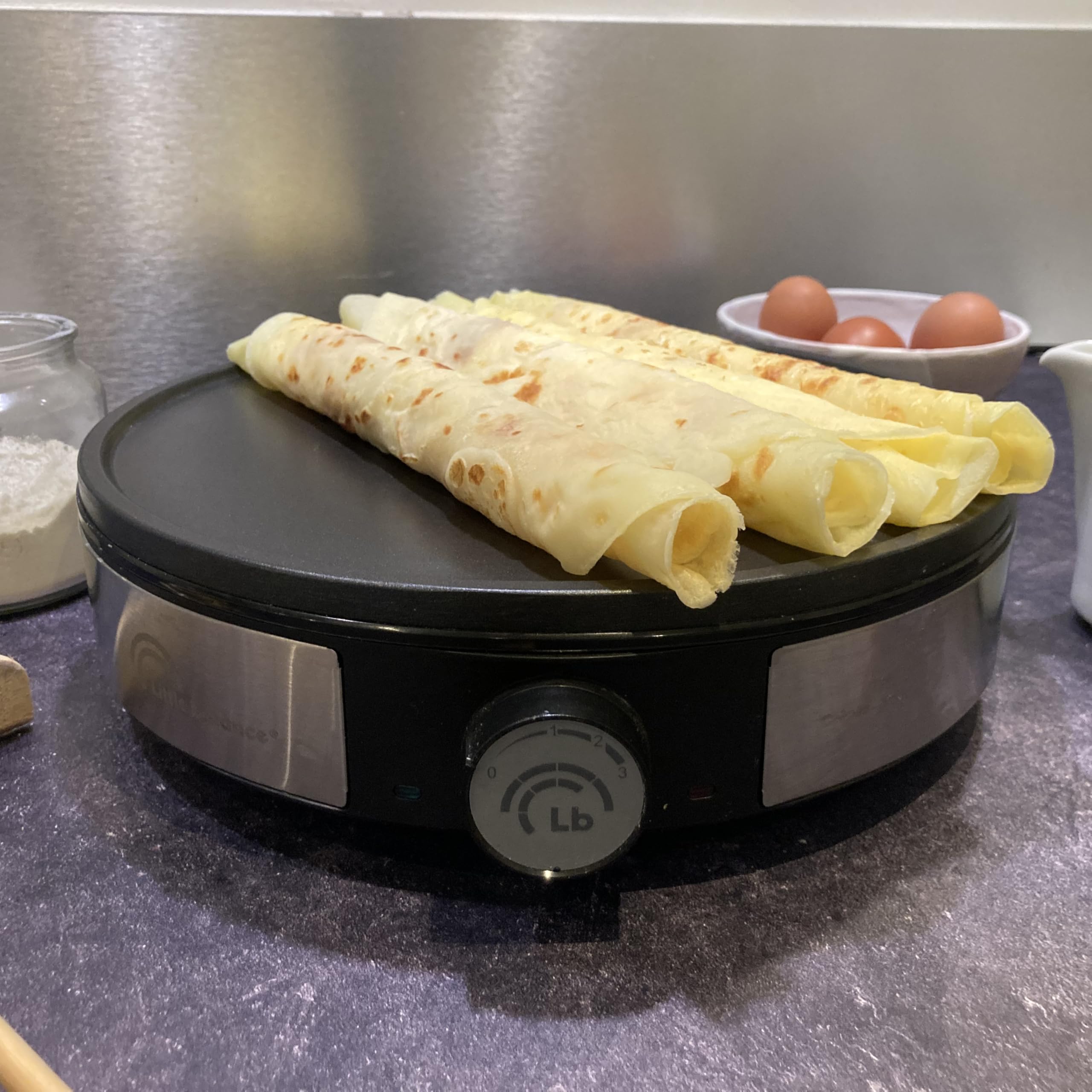LITTLE BALANCE 8383 Maxi-Crêpes Trio i-200 Crepiera elettrica 3 in 1 1200 W Acciaio inox