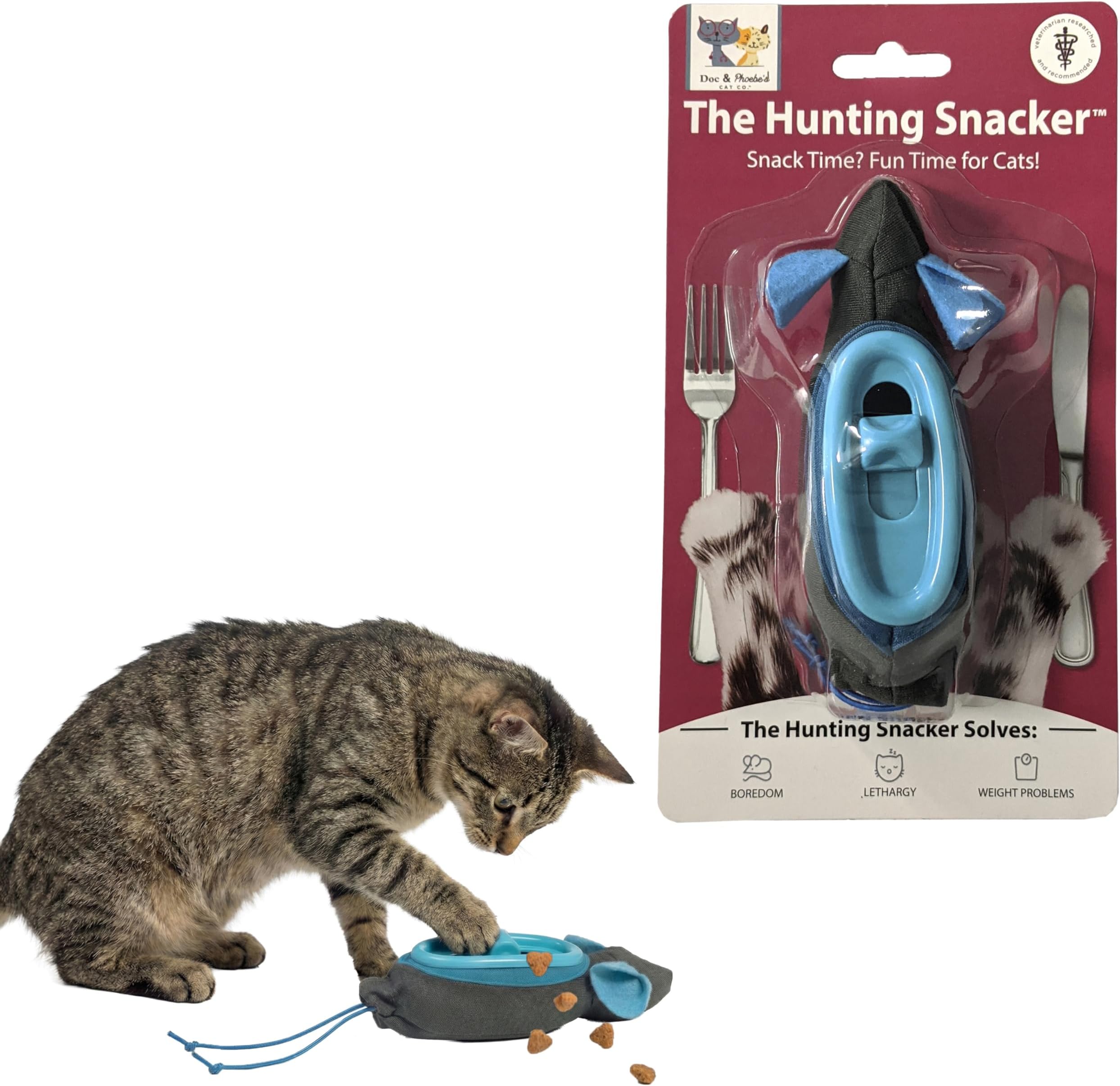 SPOT Doc and Phoebe's Cat Hunting Snacker - Interactive Indoor Treat Dispenser, Encourage Natural Instincts to Hunt, Provide Mental Stimulation, Solve Behavioral Problems & Obesity, Pack of 1 Mouse