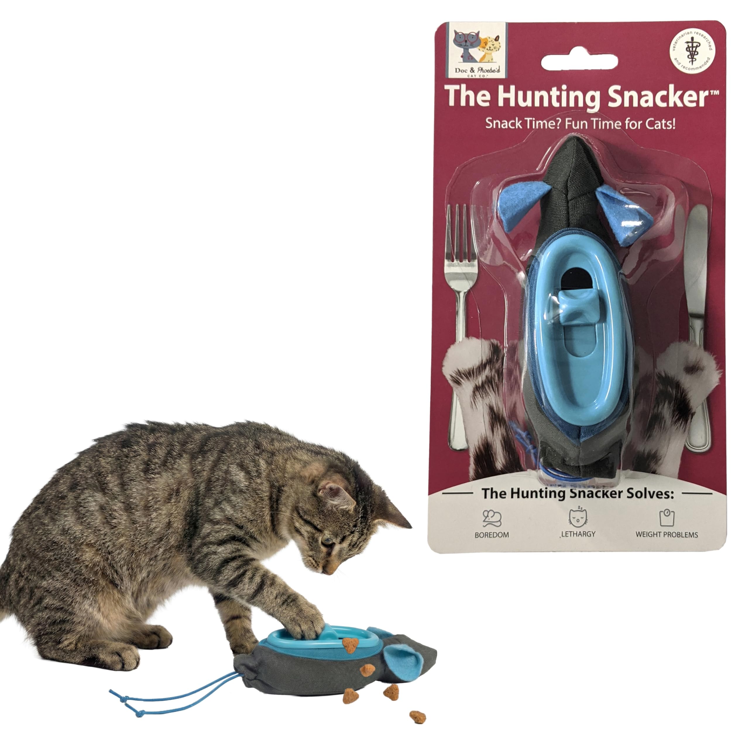 SPOT Doc and Phoebe's Cat Hunting Snacker - Interactive Indoor Treat Dispenser, Encourage Natural Instincts to Hunt, Provide Mental Stimulation, Solve Behavioral Problems & Obesity, Pack of 1 Mouse