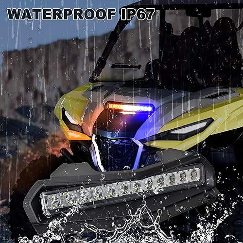 Miniatura 7 de SAUTVS Luz de capó para Yamaha RMAX 1000, luz LED para capó con lámparas estroboscópicas ámbar azul compatible con Yamaha Wolverine RMAX2 RMAX4 1000