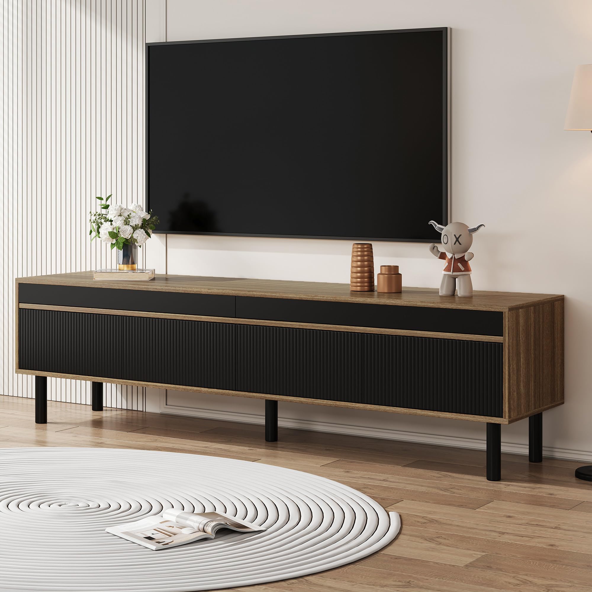VIIOOIIV TV Unit Stand, TV Console Table, Modern Entertainment Cabinet with Storage for Living Room, Office, Bedroom Natural (170 * 38 * 47 cm) — image 1