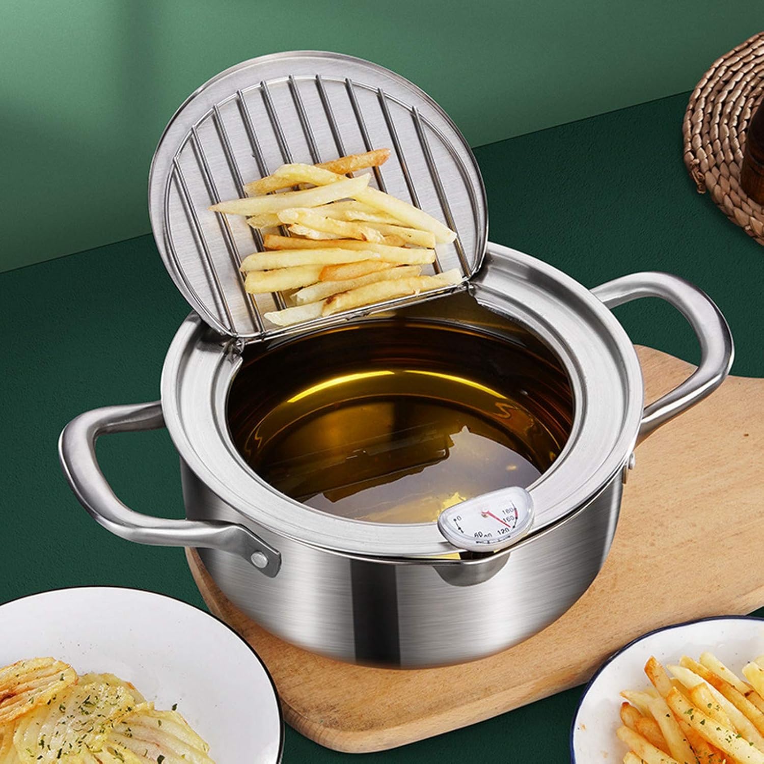 Melting Pot, Milk Melting Pot Butter Melting Pot Stainless Steel Melting Pot 304 Stainless Steel for Home Kitchen 1 X Frying Pot(20cm)