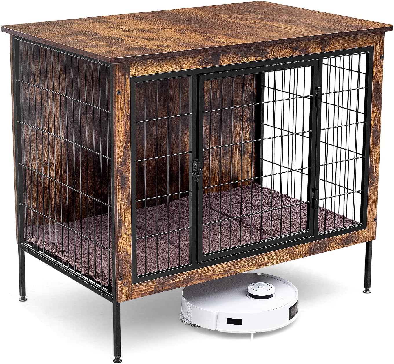 MAOHEGOU Robot Vacuum Compatible Dog Crate Furniture