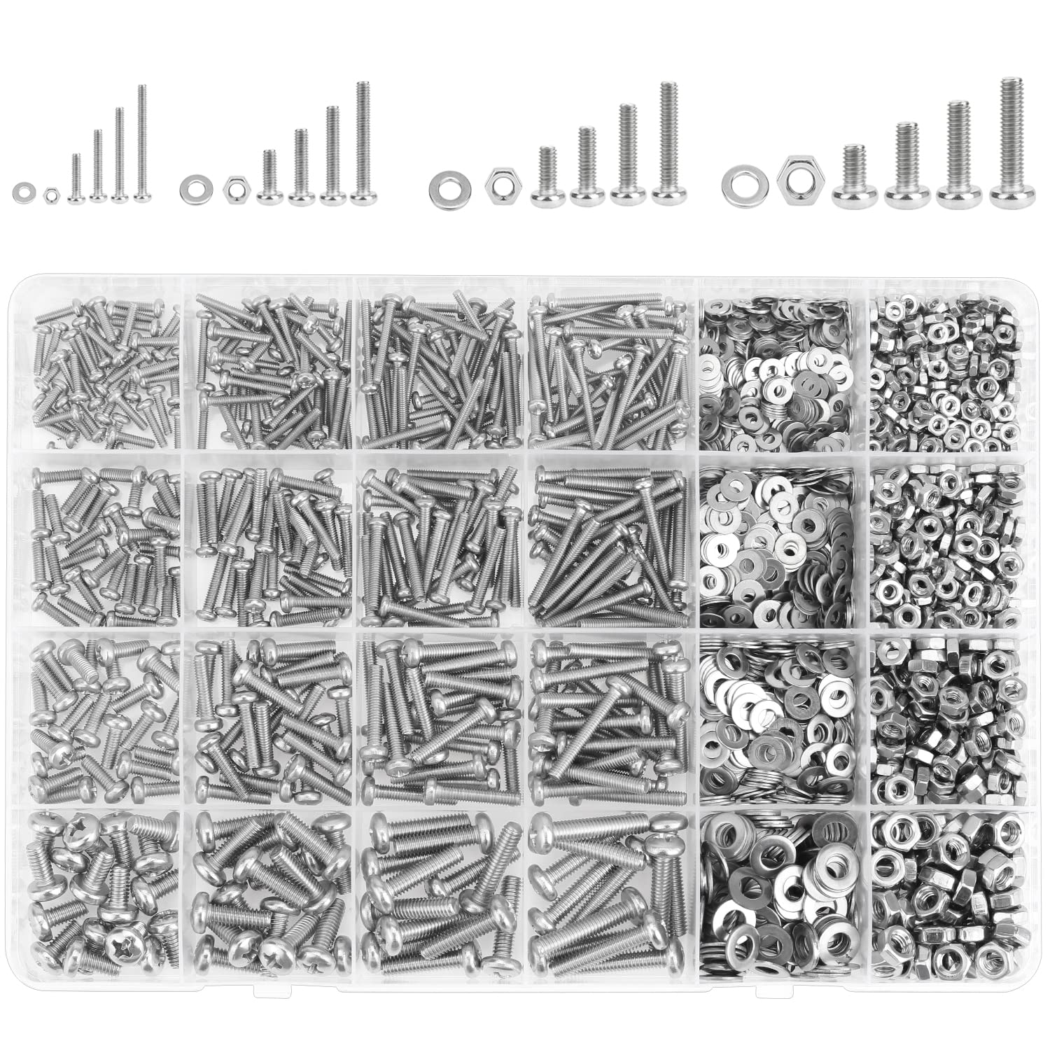 382 Piece Stainless Steel Machine Screws & Nuts Kit -12