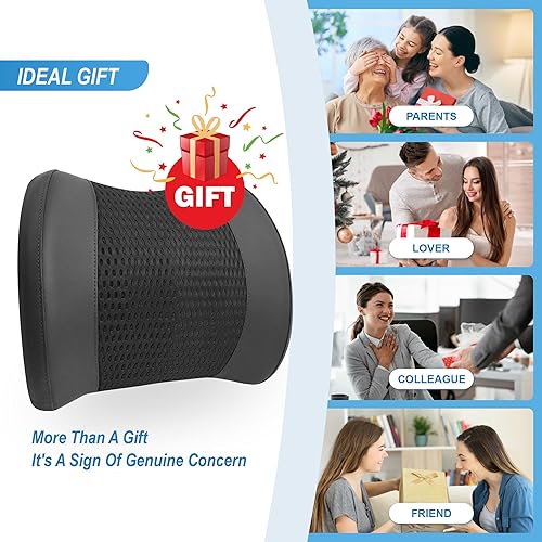 Miniatura 77 de Almohada de apoyo lumbar para automóvil, almohada lumbar de espuma viscoelástica para aliviar el dolor de espalda baja - Cojín de espalda para Negro