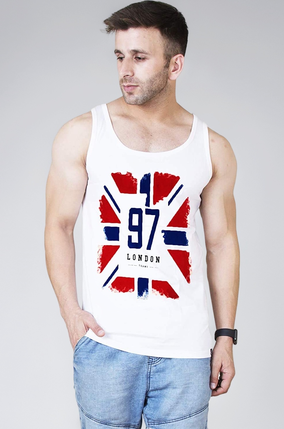 Men's Cotton Printed Regular Fit Vest