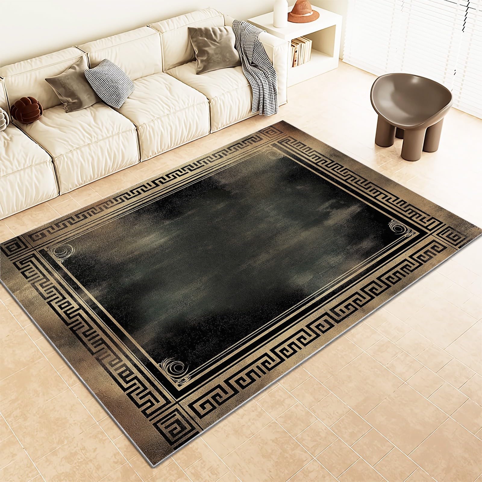 Generisch Teppich Wohnzimmer 80 x 150 cm Braun Grunge-Hintergrund 3D Fußmatte Jugendzimmer Esszimmer und Schlafzimmer Teppich Kurzflor Bodenmatte Extra Weich Pflegeleicht