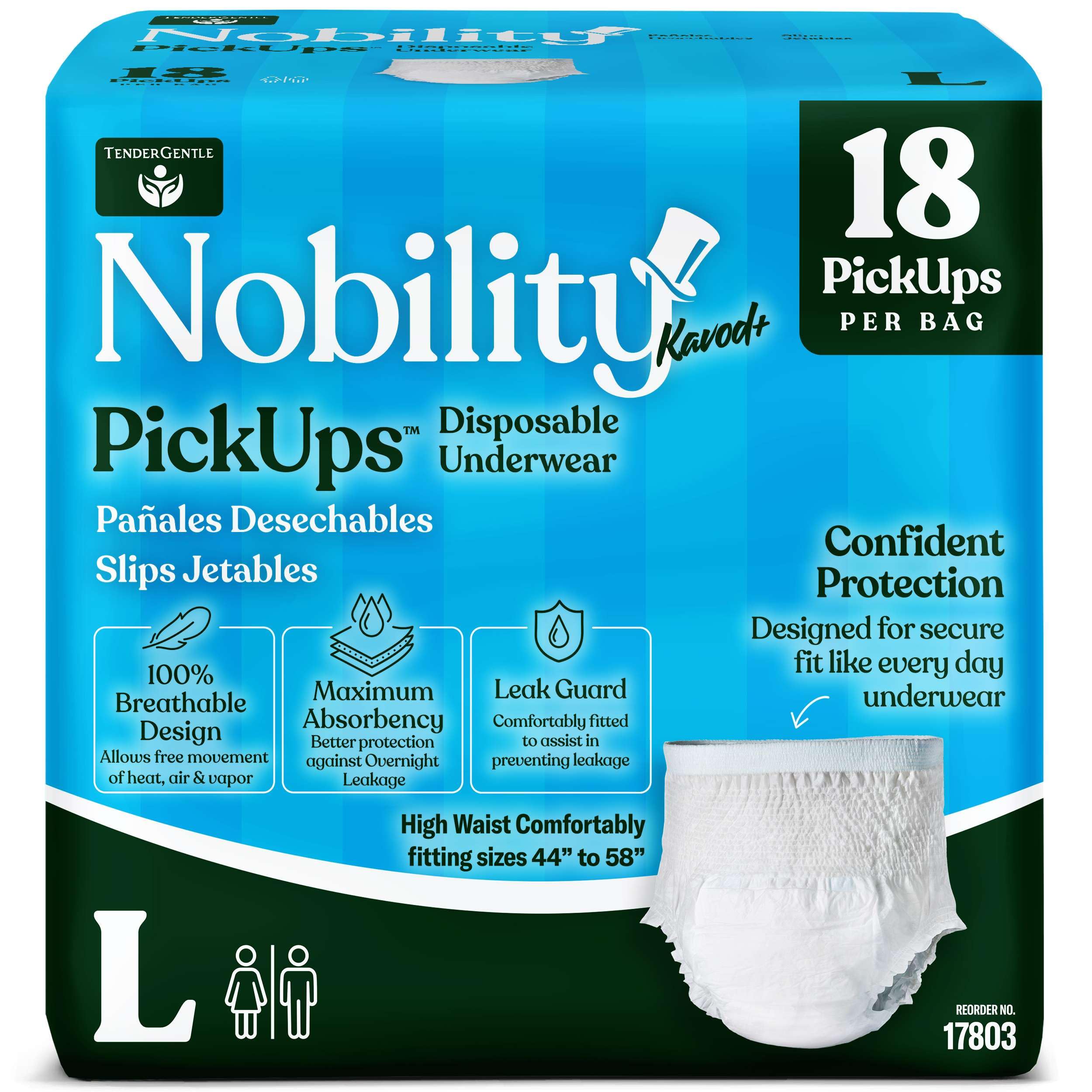 Adult Disposable Underwear Pickups for Women and Men, Large, 18 Pack | Incontinence PickU…