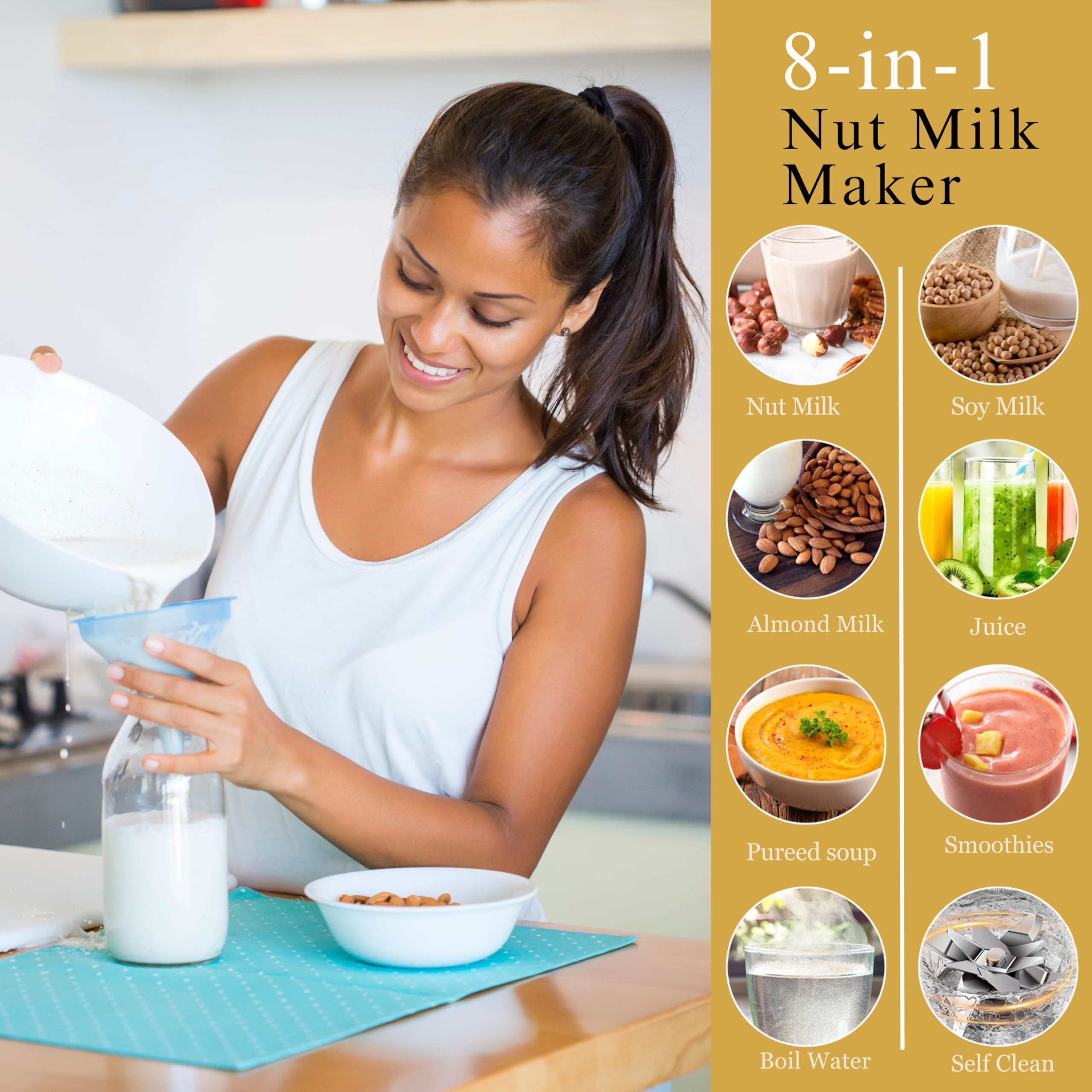 Noble - MILK Amazon.com: NOBLE VISTA 8 In 1 Nut Milk Maker Machine, Milk