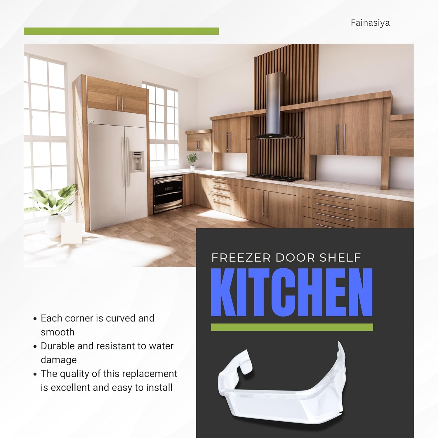 Freezer Door Shelf for Frigidaire FGSS2635TF1 FGSS2635TD9 FGSS2635TFB FGSS2635TF8 LGHX2636TF0 LGHX2636TFB FGSS2635TF6 FGSS2635TF5 LGHX2636TF5 FGSS2635TD0 FGSS2635TF0 LGHX2636TF4 Refrigerator