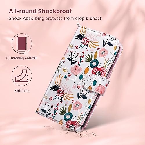 Miniatura 2 de ULAK Funda de piel sintética de alta calidad compatible con iPhone 13 con tarjetero y función atril, funda protectora para teléfono diseñada para