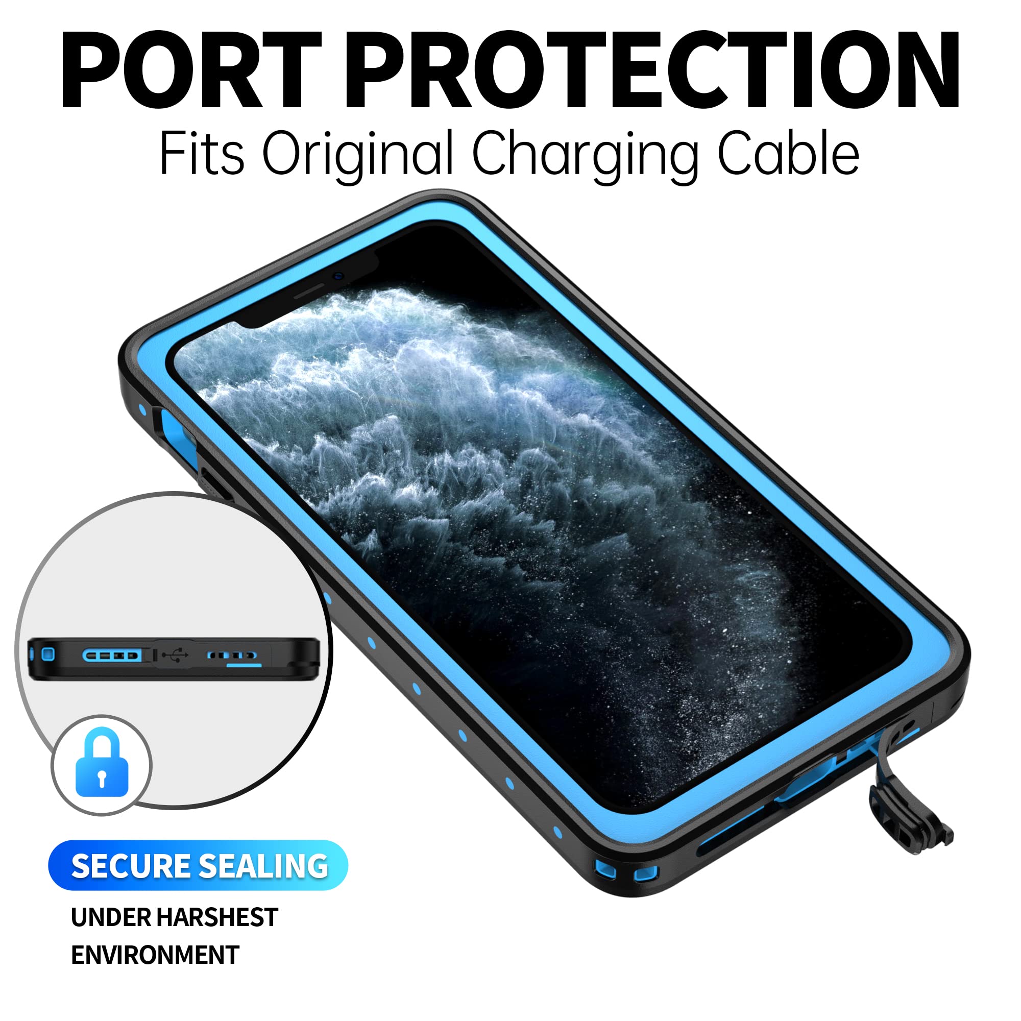 BEASTEK Funda impermeable para Apple iPhone 11 Pro, serie NRE, a prueba de golpes, bajo el agua, IP68, con protector de pantalla integrado, funda protectora resistente de cuerpo completo, para iPhone