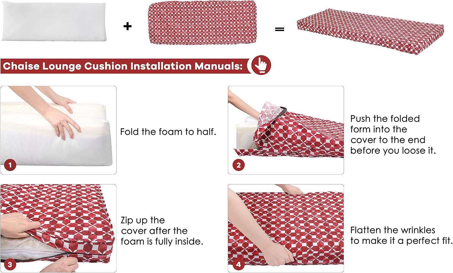 Bathonly Outdoor Bench Cushion 48 Inch x 18 for Outdoor Patio Furniture, Water-Resistant, High-Density Foam, Spun Polyester Fabric, Red Pomegranate Large Size