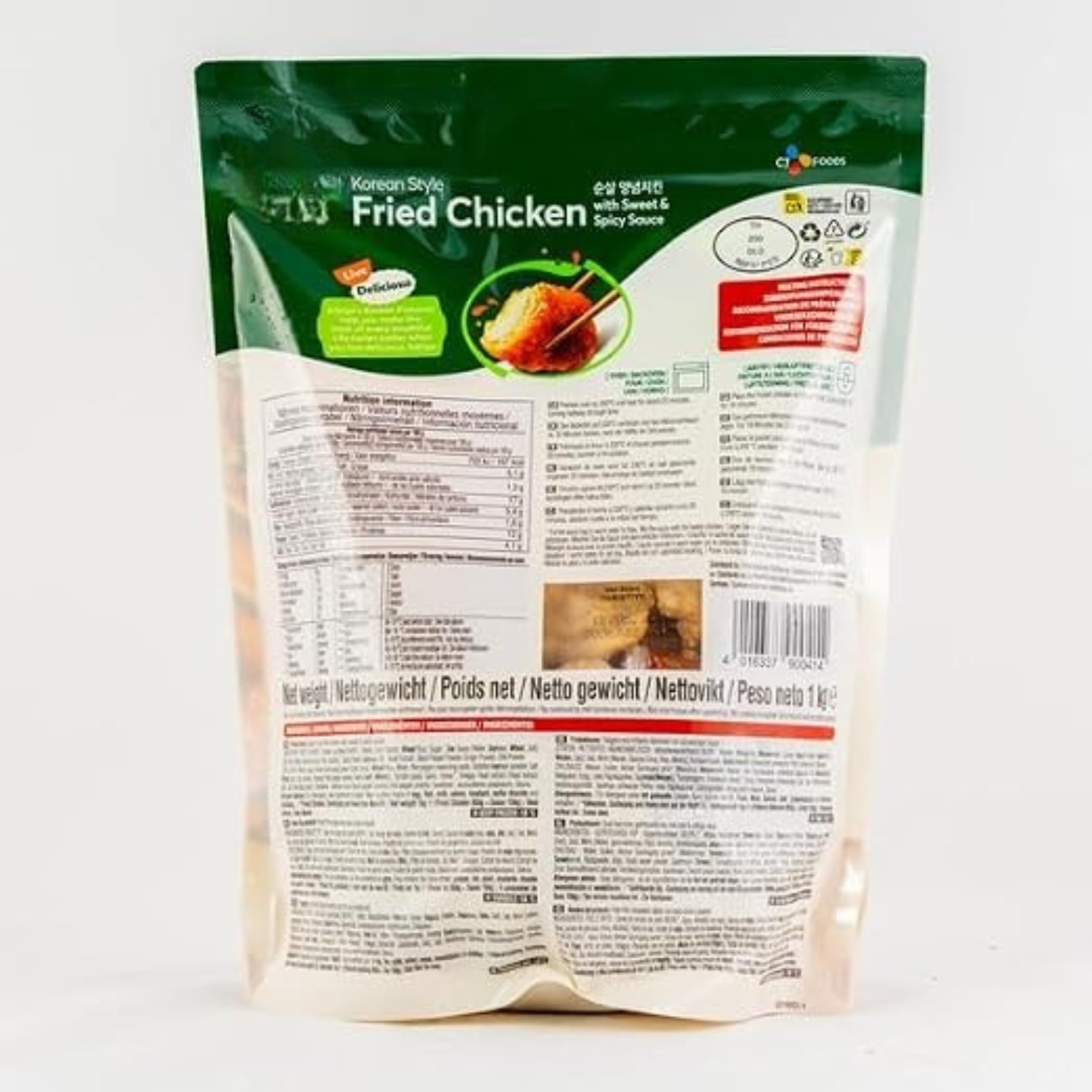 Pollo Frito al Estilo Coreano con Salsa Dulce y Picante - 1kg (850g Pollo + 150g Salsa) - Muslo de Pollo Crujiente Estilo Dakgangjeong - Formato Ahorro para Horno o Freidora de Aire - NEXU