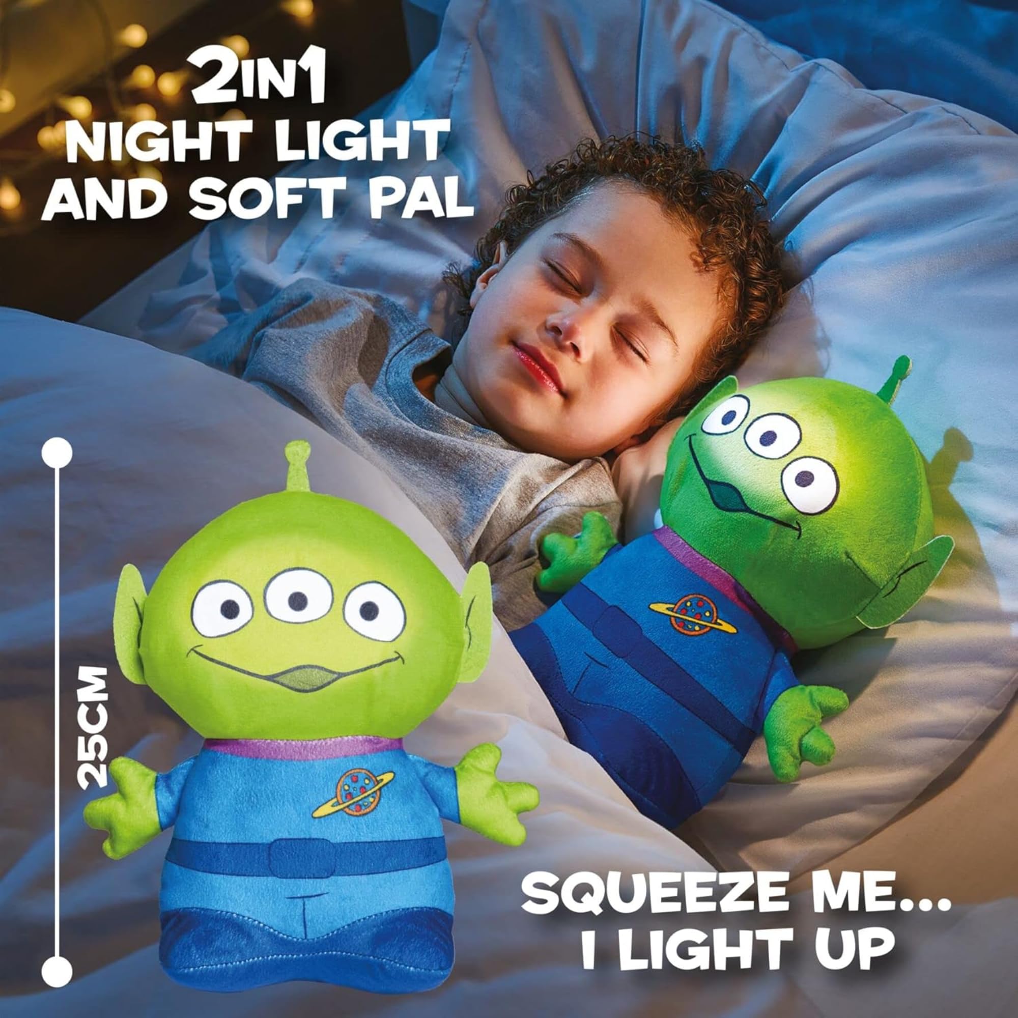 Toy Story Alien Kids Light Up Bedtime Pal – Soft Toy Night Light