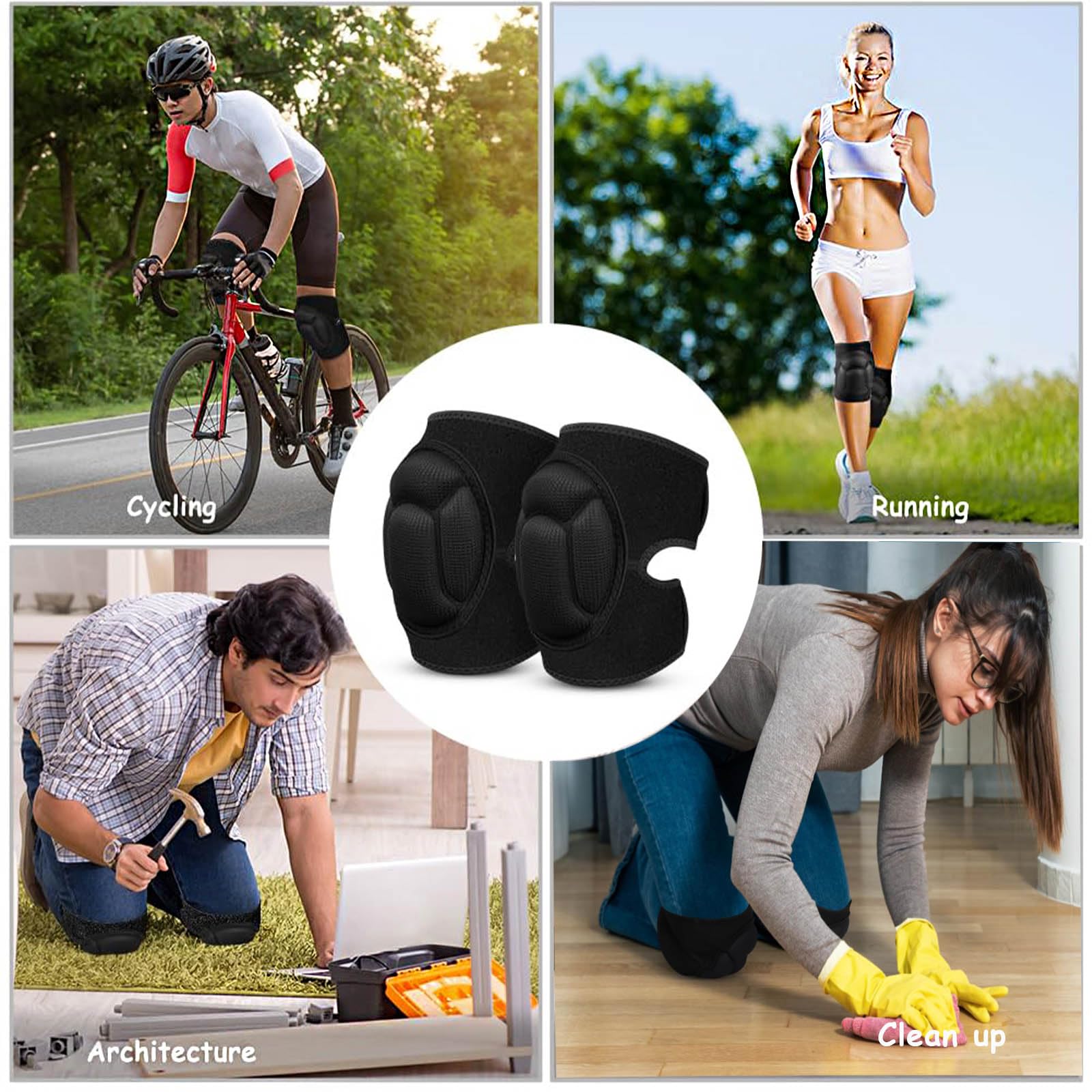 AOOTUERL 1 Pair Knee Pads Work, 20MM Thick Sponge Gardening Knee Pads - Image 4
