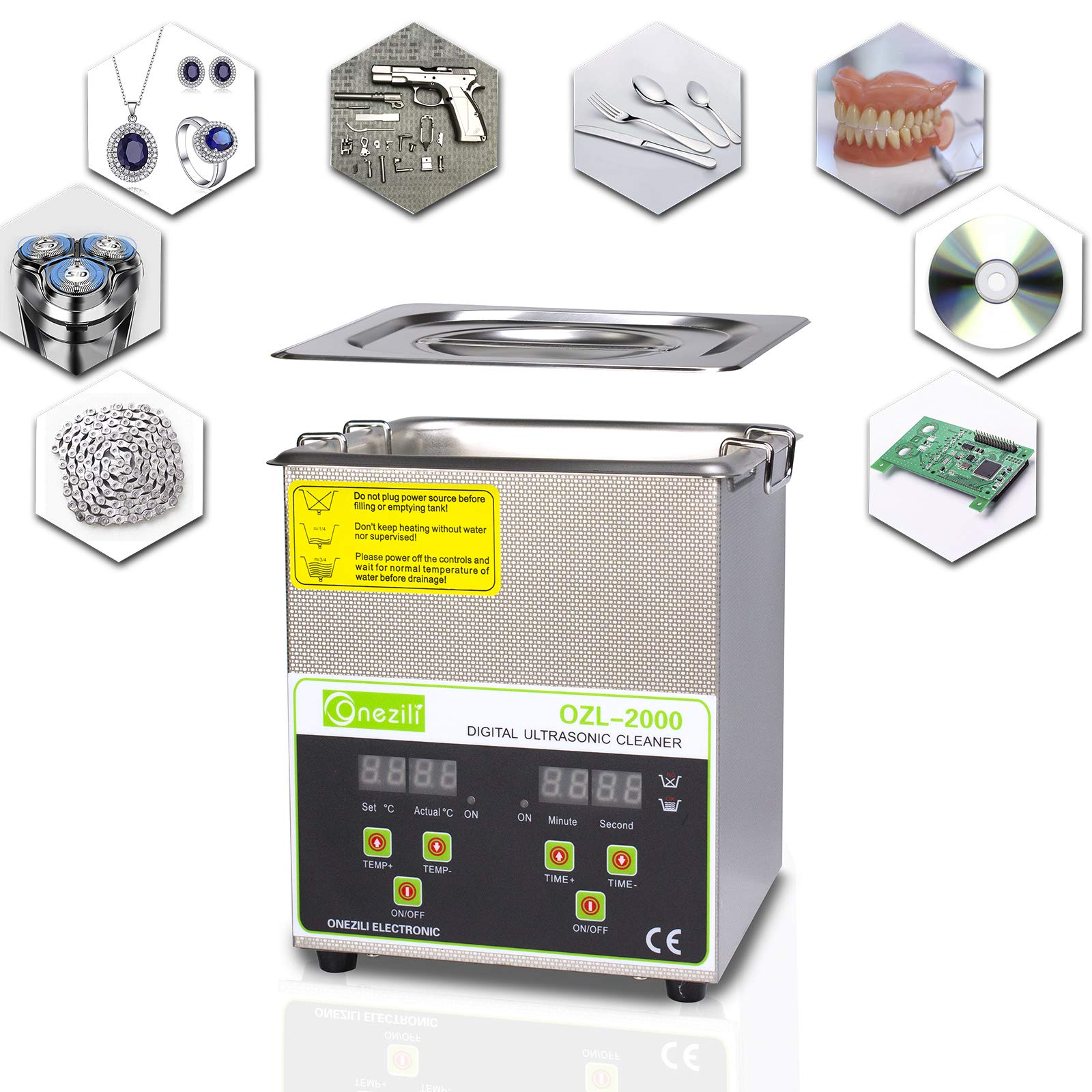 2L Pulitore a ultrasuoni, dispositivo di pulizia a ultrasuoni, dispositivo di pulizia a ultrasuoni, con cestello