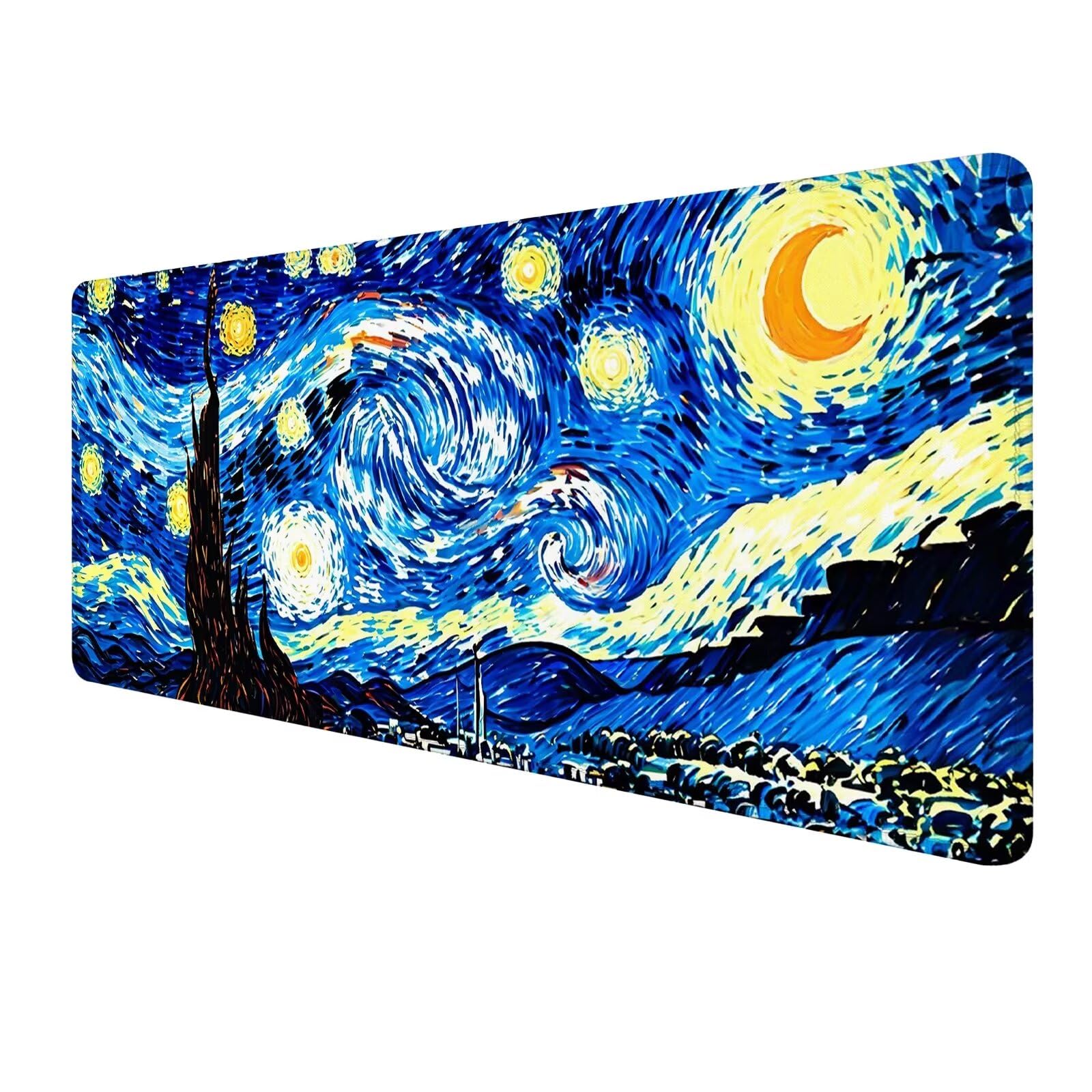 Notte stellata Tappetino Mouse Gaming,Tappetino Mouse XXL 1200 x 500 mm,Tappetino Mouse Paesaggio,Mouse Pad con Base Antiscivolo,Bordi Cuciti Mousepad,Tappetino Mouse Gaming di Alta Precisione S-814