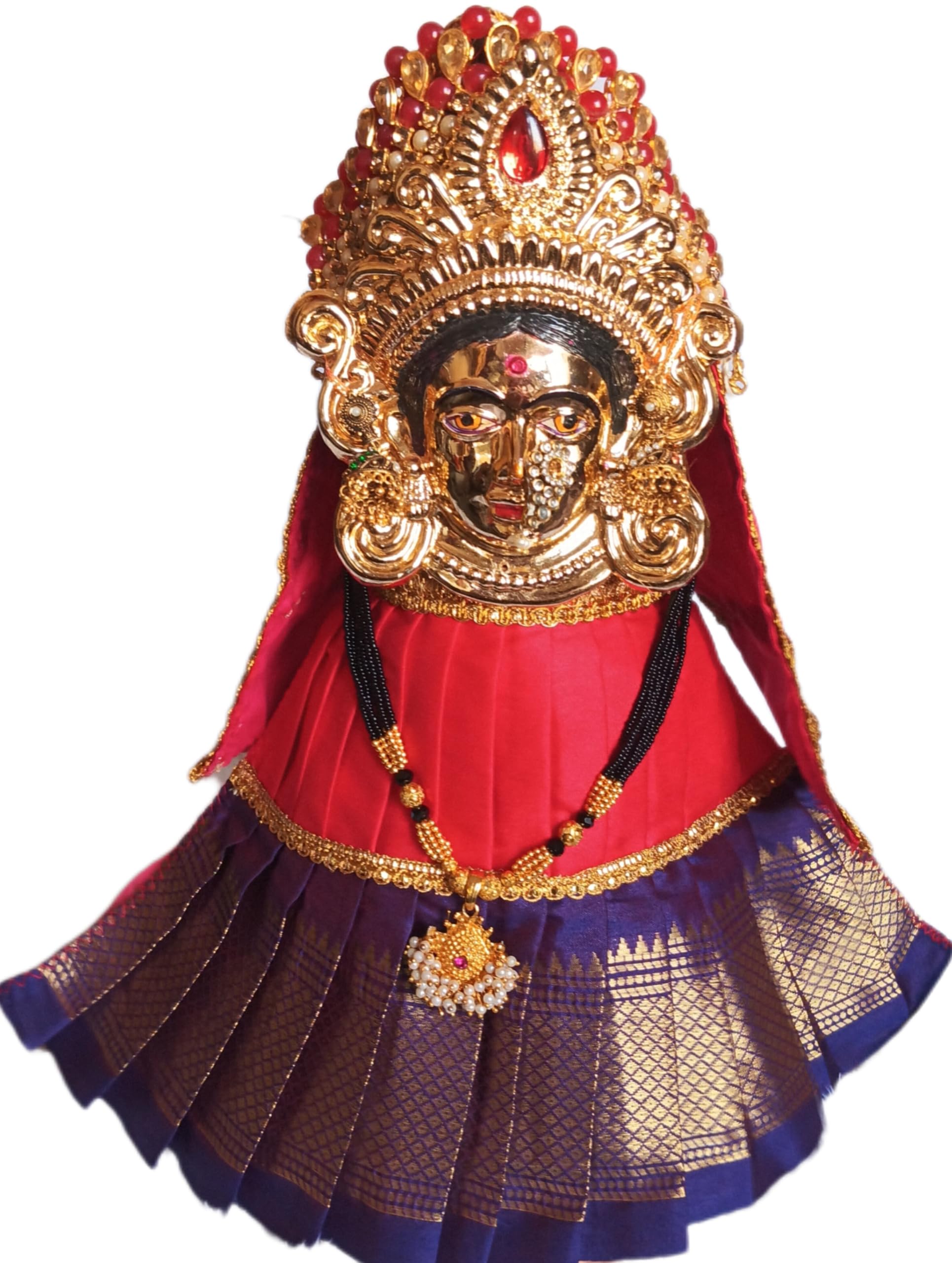 Mahalaxmi Devi Vastra Poshak Kalash Vastra | Silk Saree Drape, Festive Puja Wear-image-21