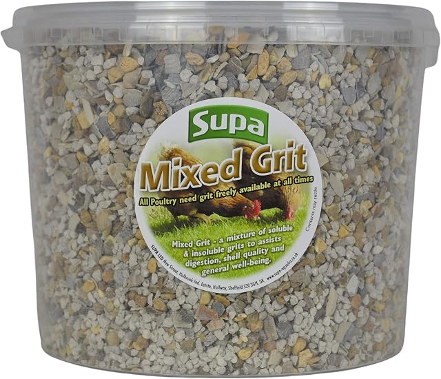 Supa Mixed Poultry Grit 3 Litre Bucket, A Mixture Of Insoluble And Soluble Grits To Assist Digestion, Egg Shell Quality And General Well Being