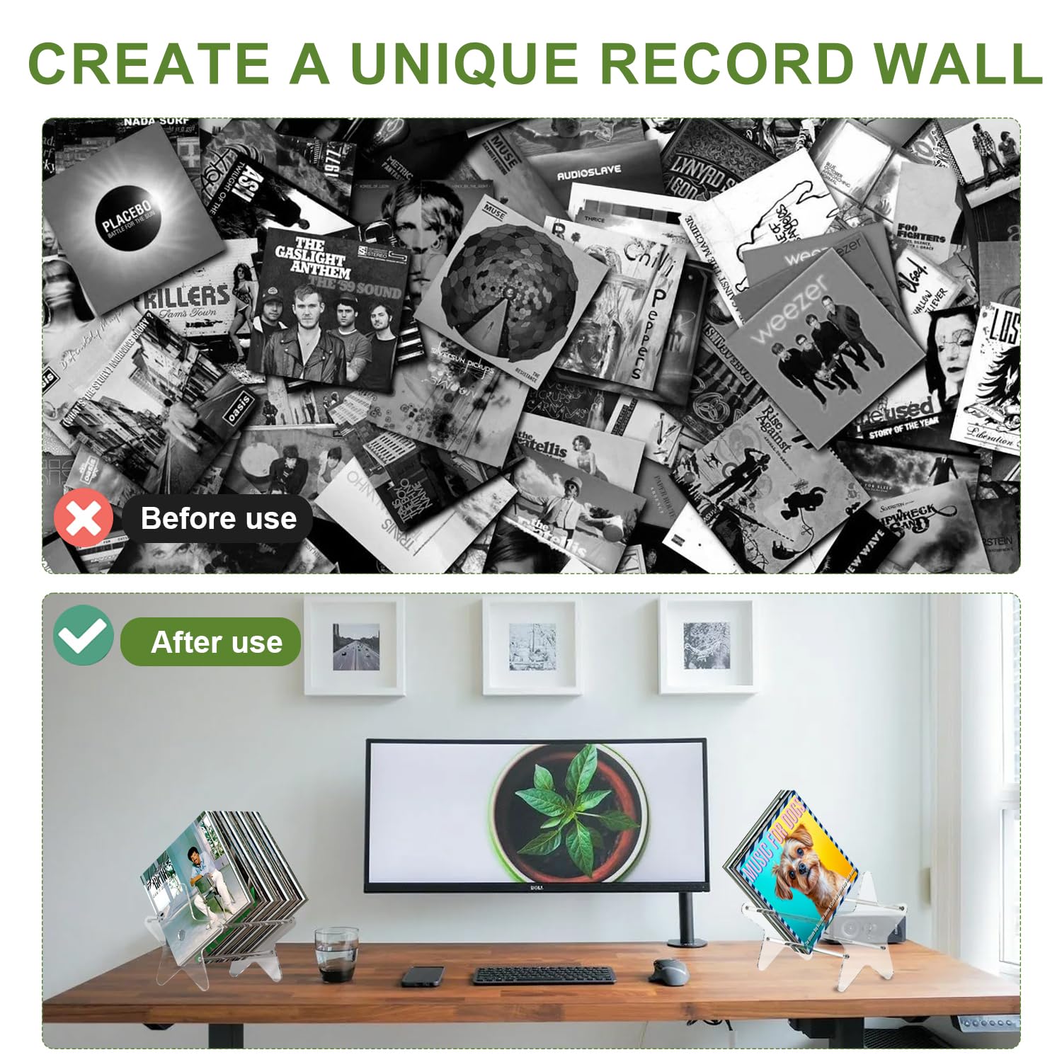 Soporte Expositor Para Discos De Vinilo De Acrílico Jinminamz - Transparente, Grosor 3 Mm, ángulo Estable, Antideslizante, Para Discos, Libros Y Fotos